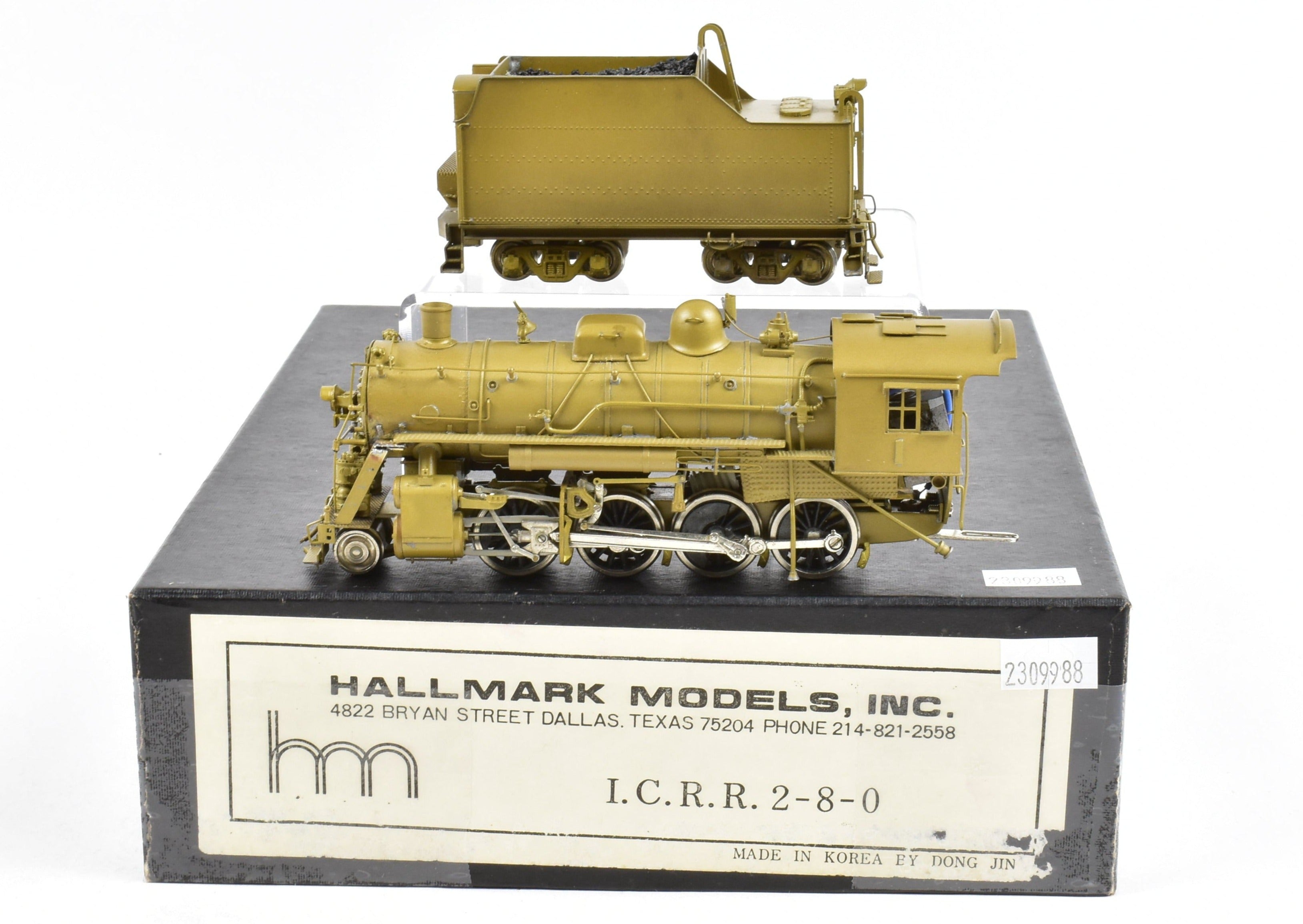 HO Scale Brass Hallmark Models Illinois Central 2-8-0 Steam Locomotive Model