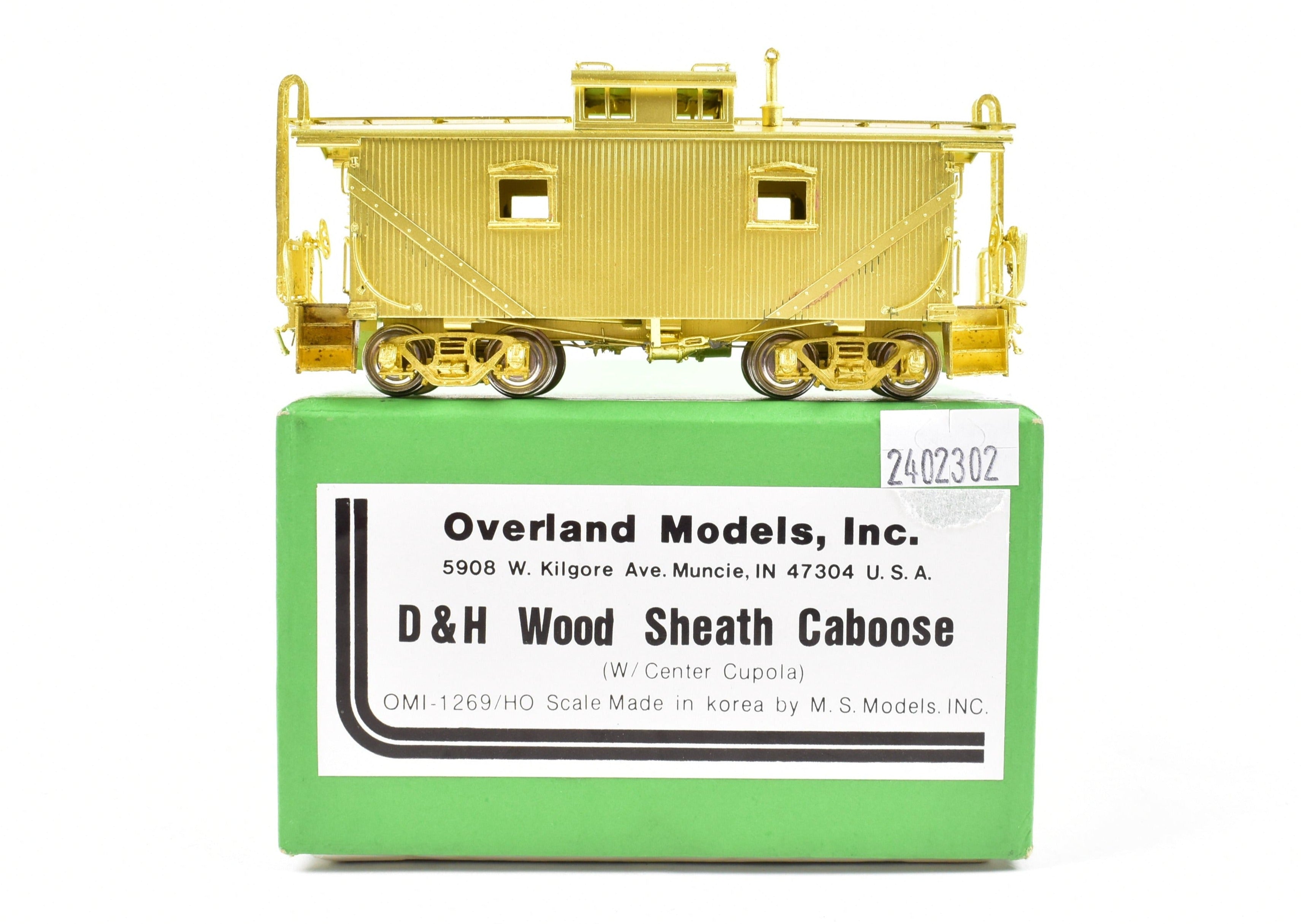 HO Brass OMI D&H Wood Sheath Caboose with Center Cupola by Overland Models