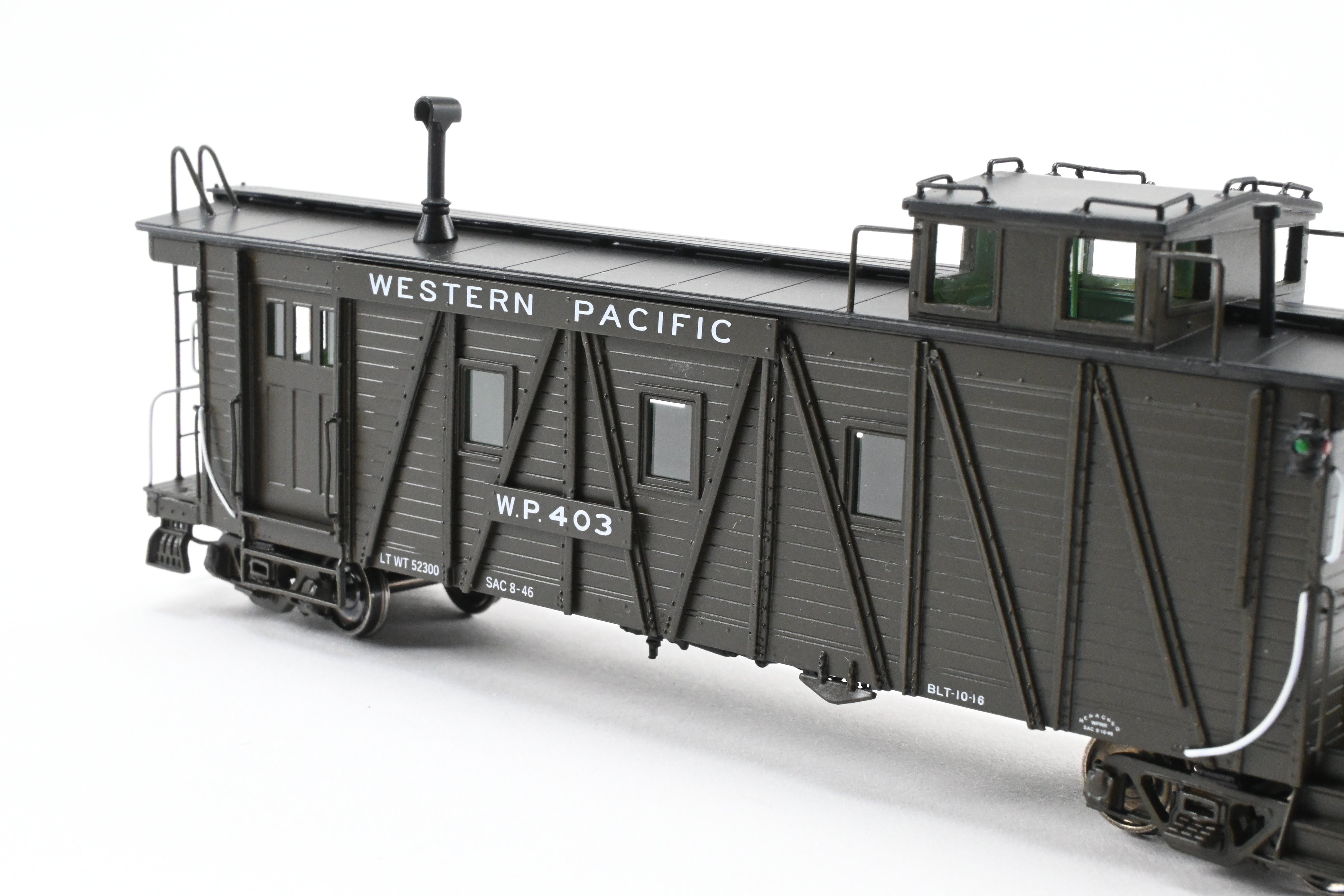 HO NEW Brass North Bank Line WP Western Pacific #403 Pullman Green Caboose with Side Door