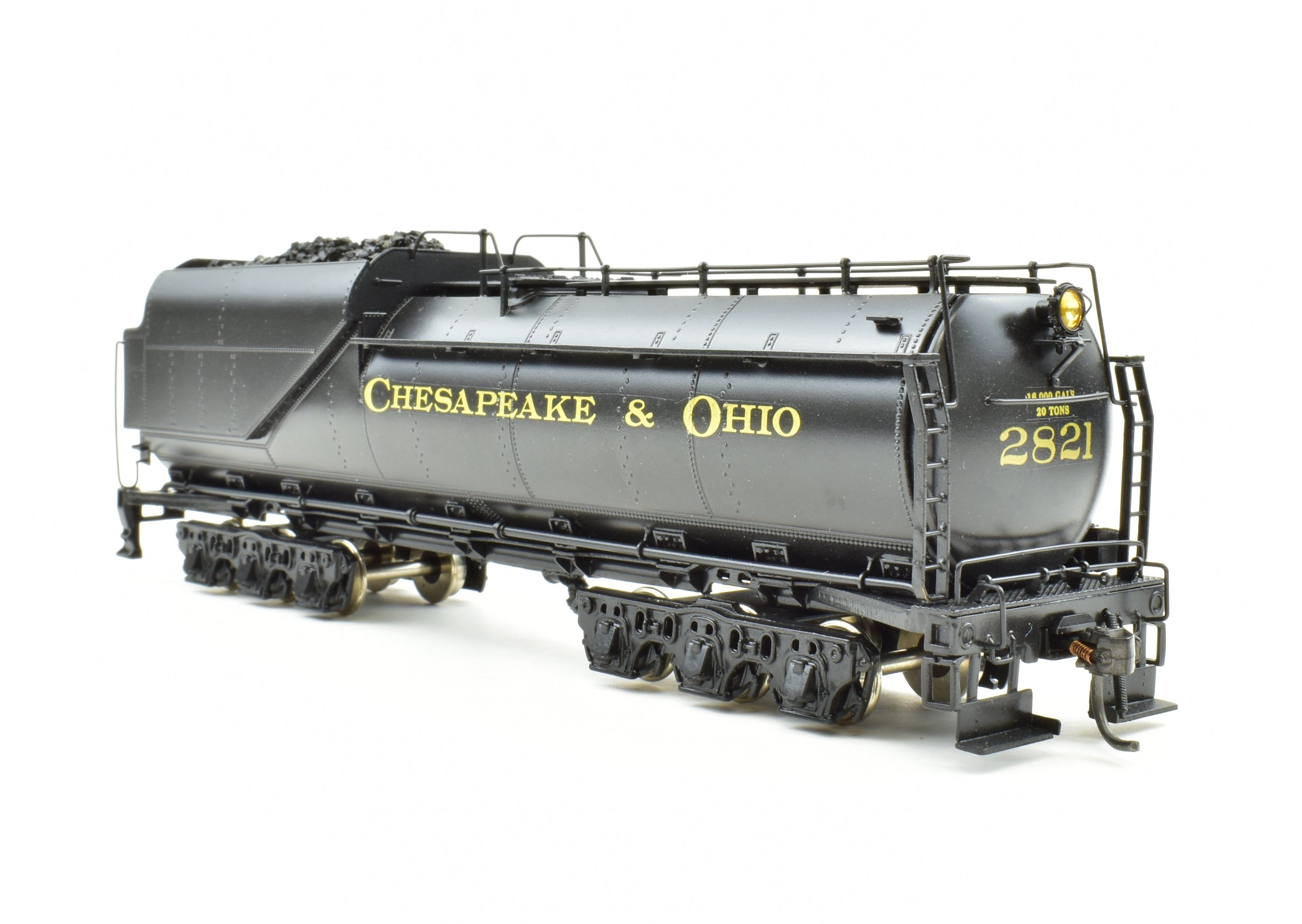 Highly Detailed HO Scale Brass Pacific Fast Mail Model - United C&O Chesapeake & Ohio 2-8-2 K-3 Mikado Crown Model with Pro-Paint #2821 from 1978
