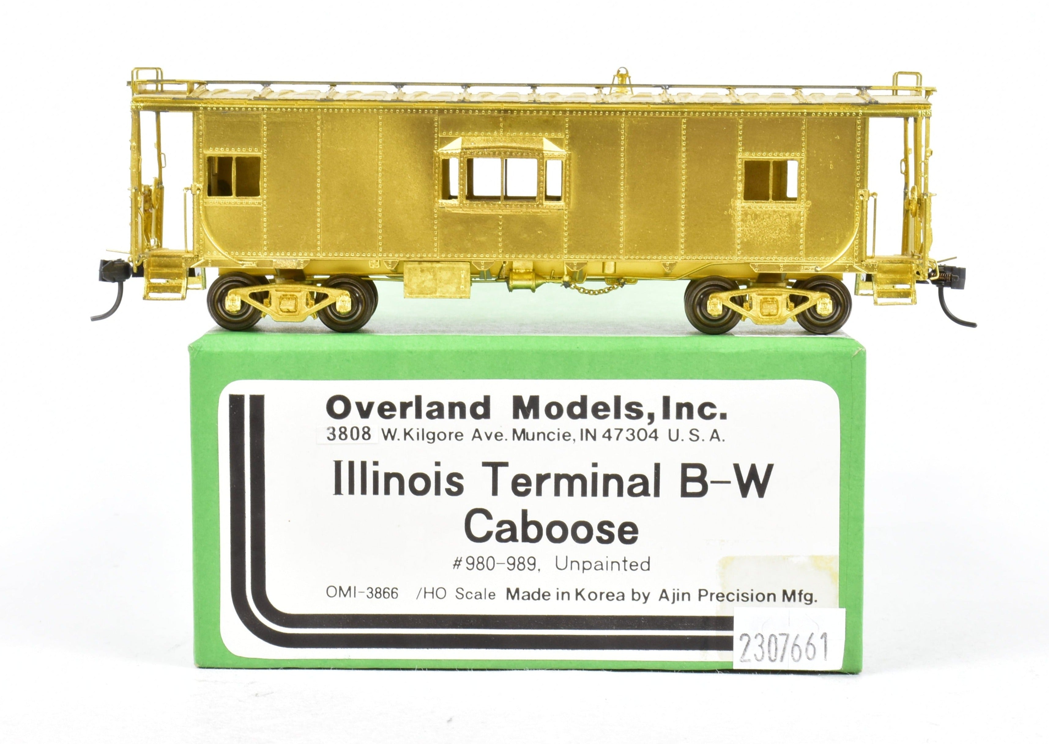 HO Scale Brass Illinois Terminal Bay Window Caboose Model by Overland Models, Inc. (Numbers #980 - #989)