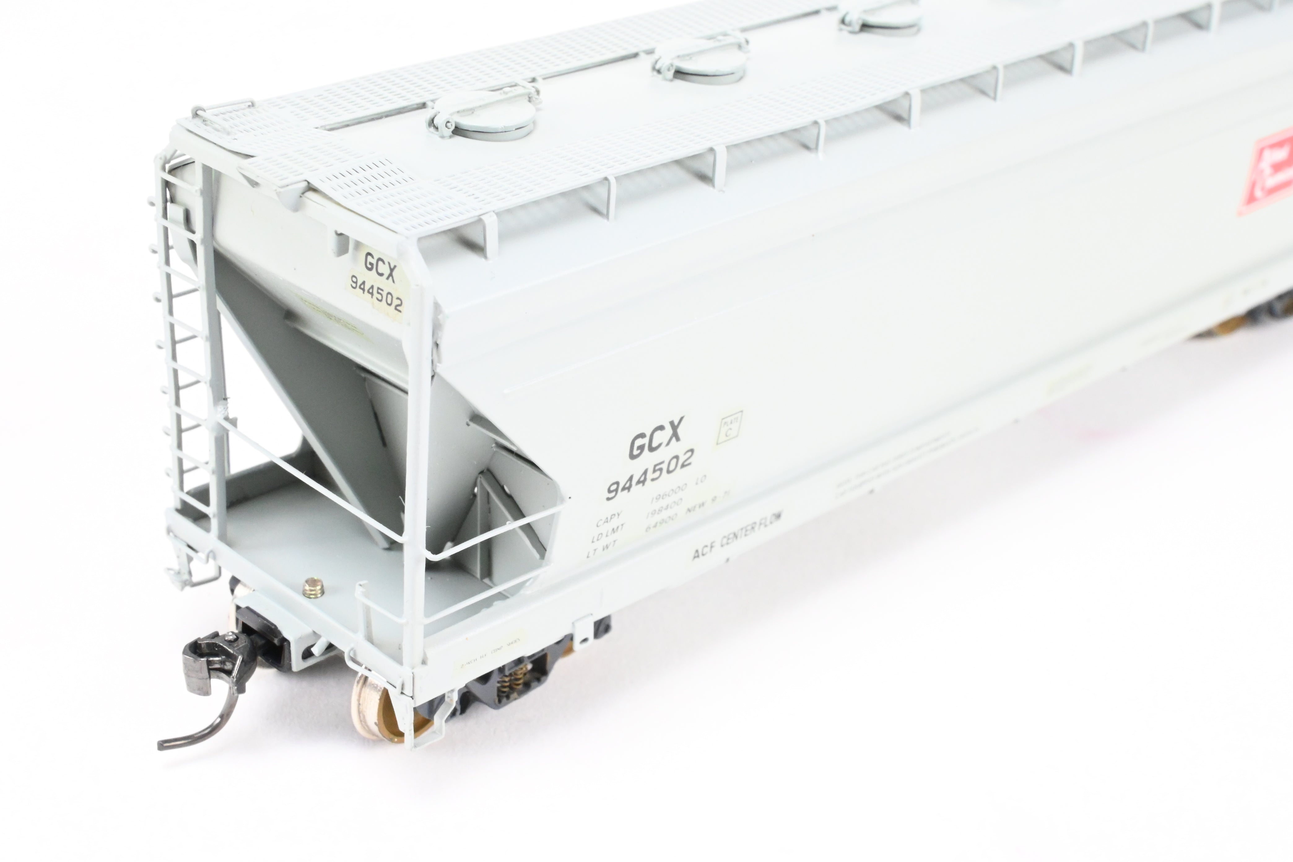 HO Scale Brass Model - Overland Models, Inc. Various Roads ACF 3 - Bay Counterflow 4650 Cubic Feet Covered Hopper Railway Model with 6 Round Hatches for CP Allied Chemical #944502
