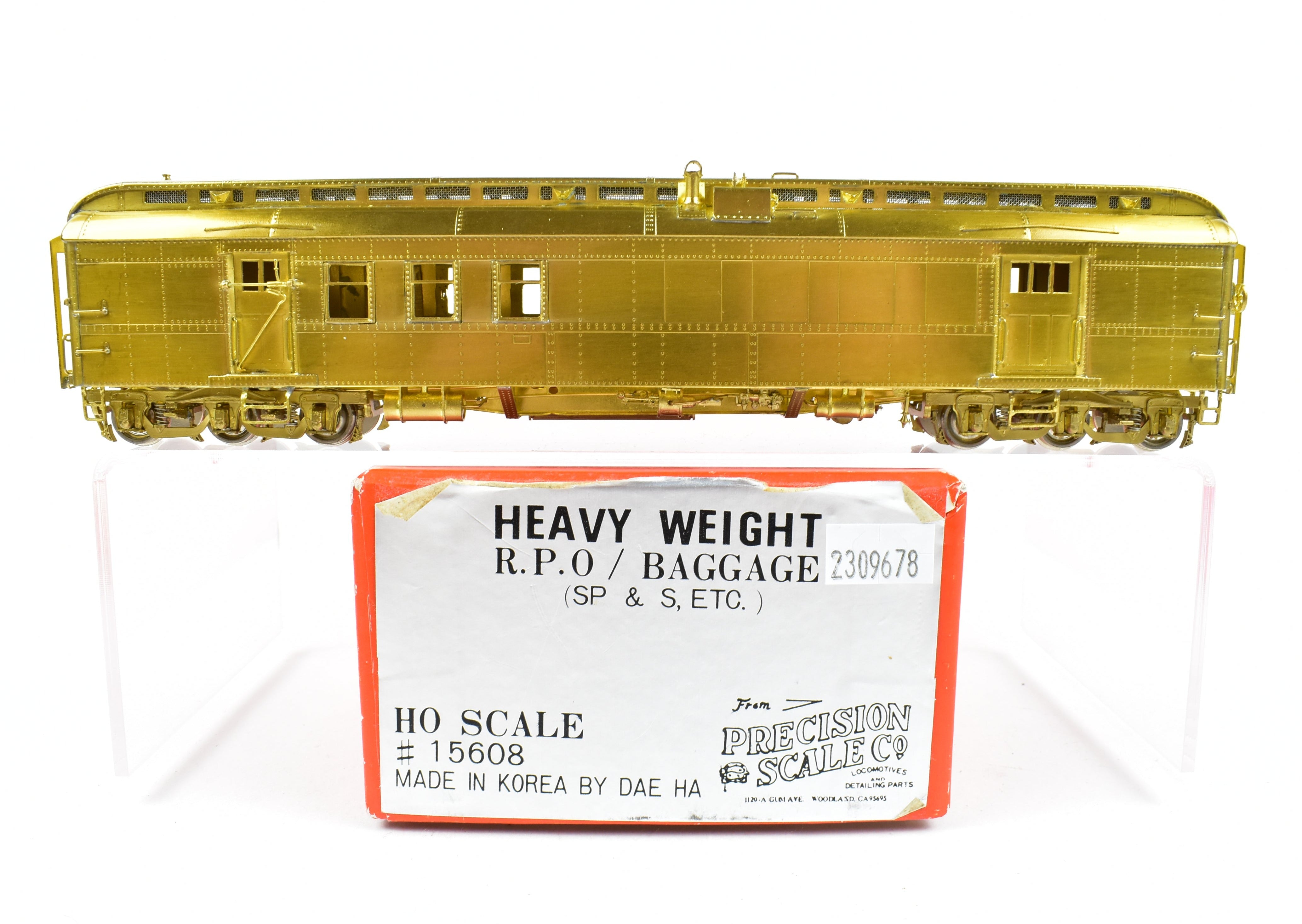 HO Brass Precision Scale Co. Heavyweight RPO - Baggage Model for SP&S and Various Roads