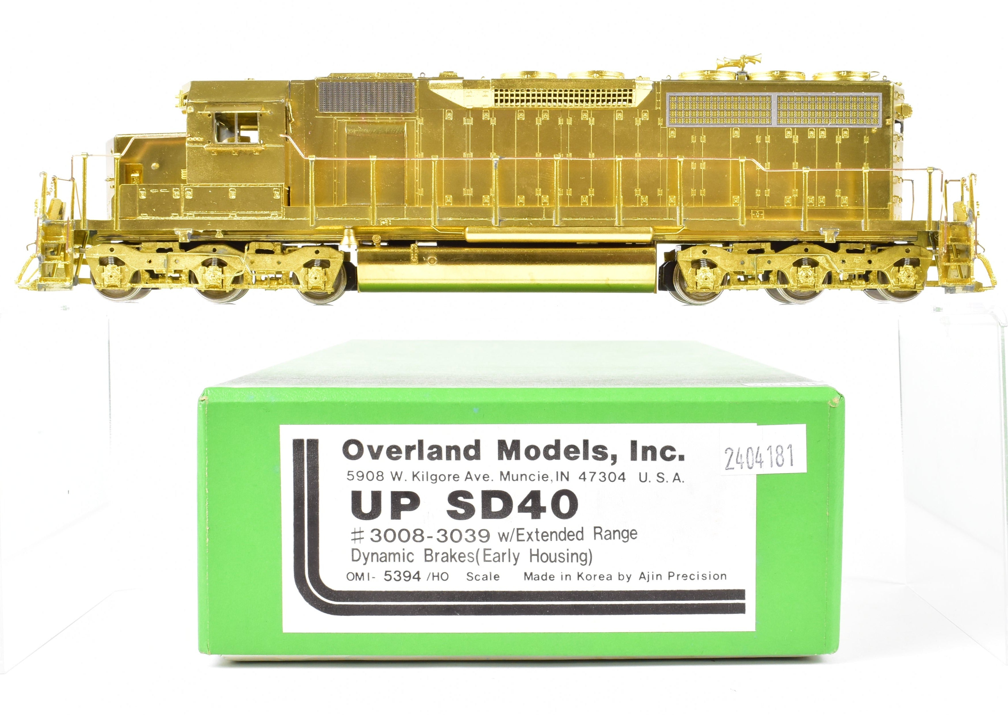 HO Scale Brass Model Train - Overland Models Inc. Union Pacific EMD SD40 Locomotives Nos. 3008 - 3039