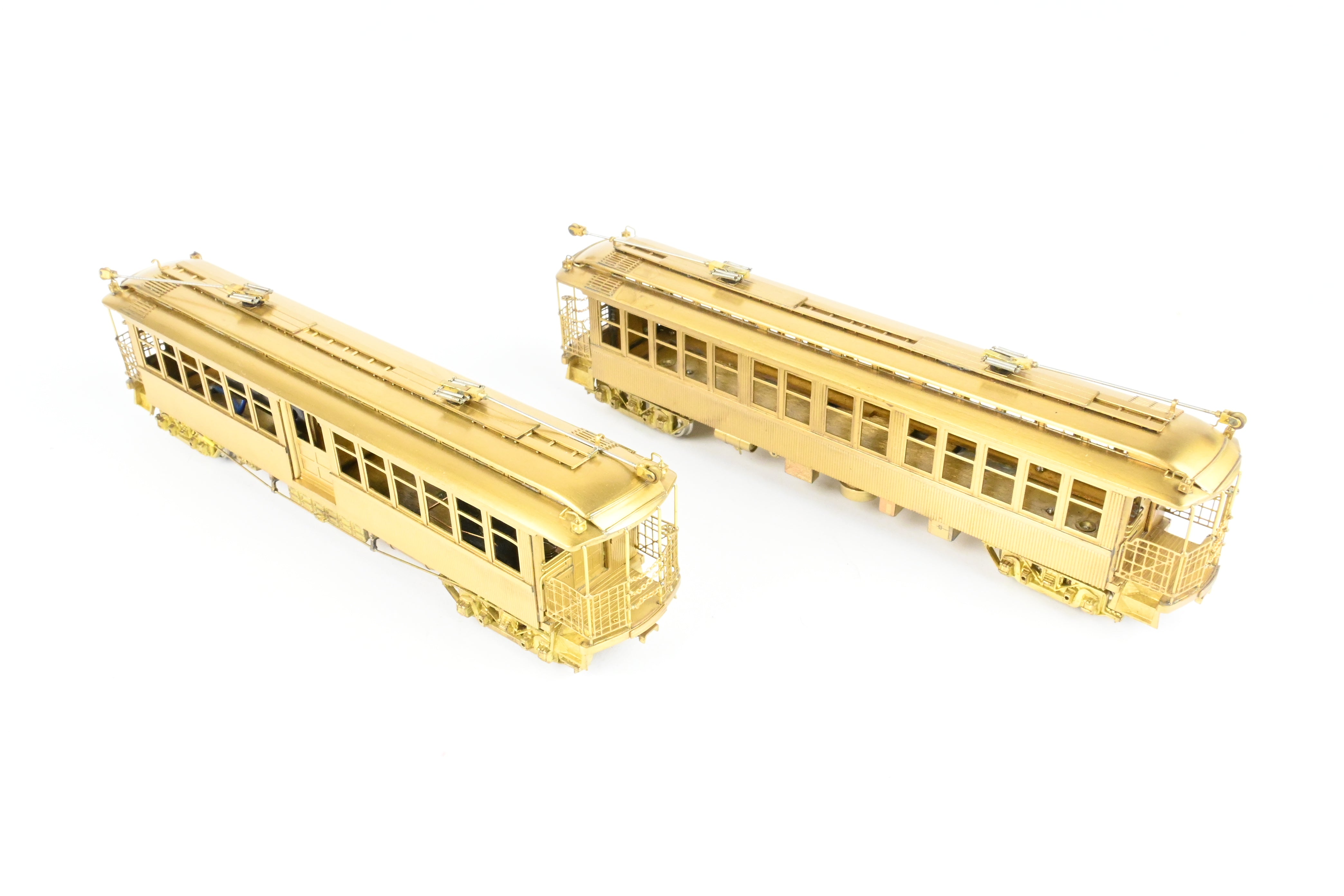 High - Quality HO Scale Brass Model Train Set by WP Car Corp. - Brooklyn Rapid Transit/Brooklyn Union Elevated 1200 Equipped with Trolley Poles