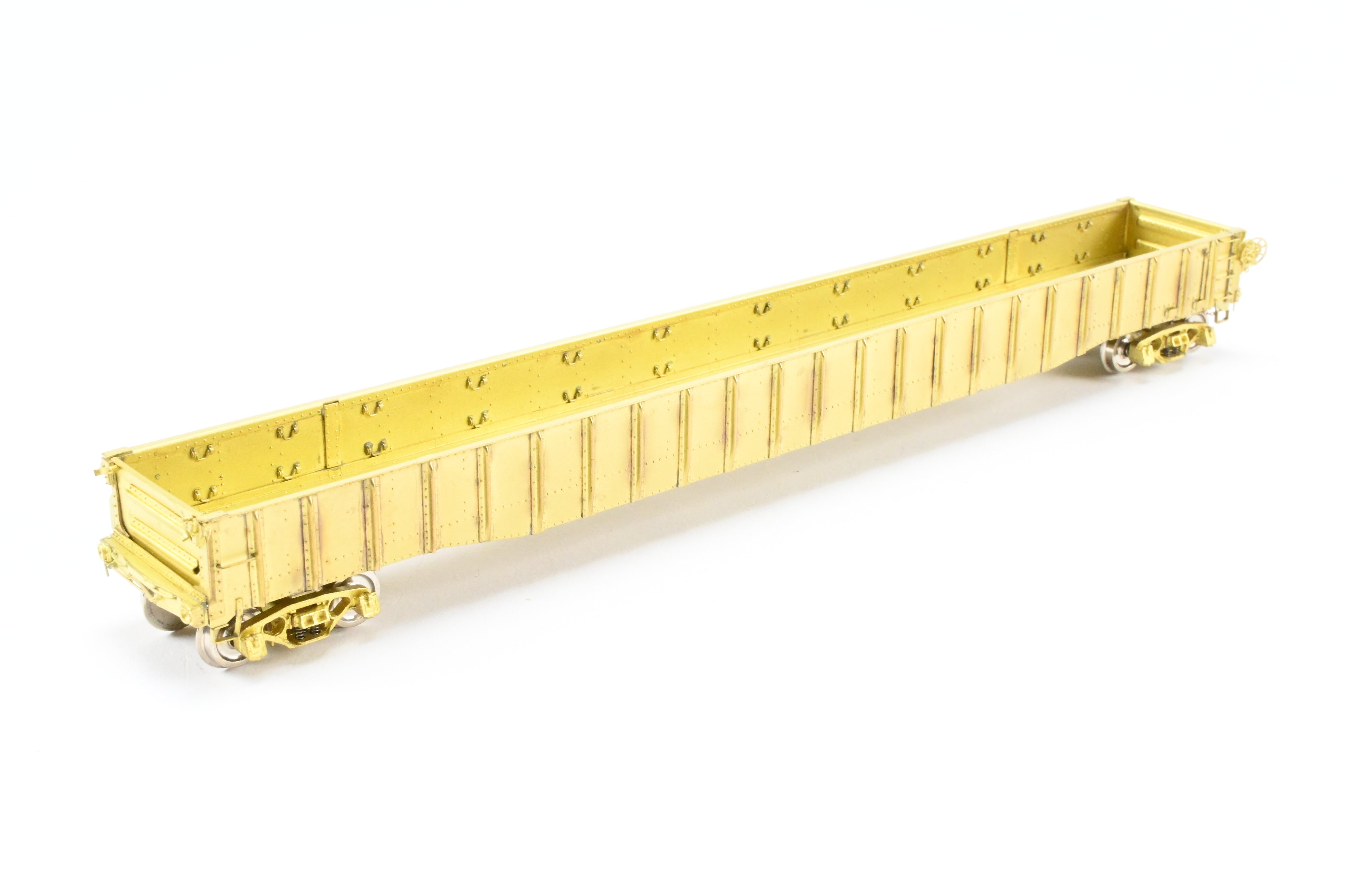 HO Scale Brass Precision Scale Co. Various Roads 65-Foot Mill Gondola Model in Bethlehem Steel Version for Heavy Steel Loading