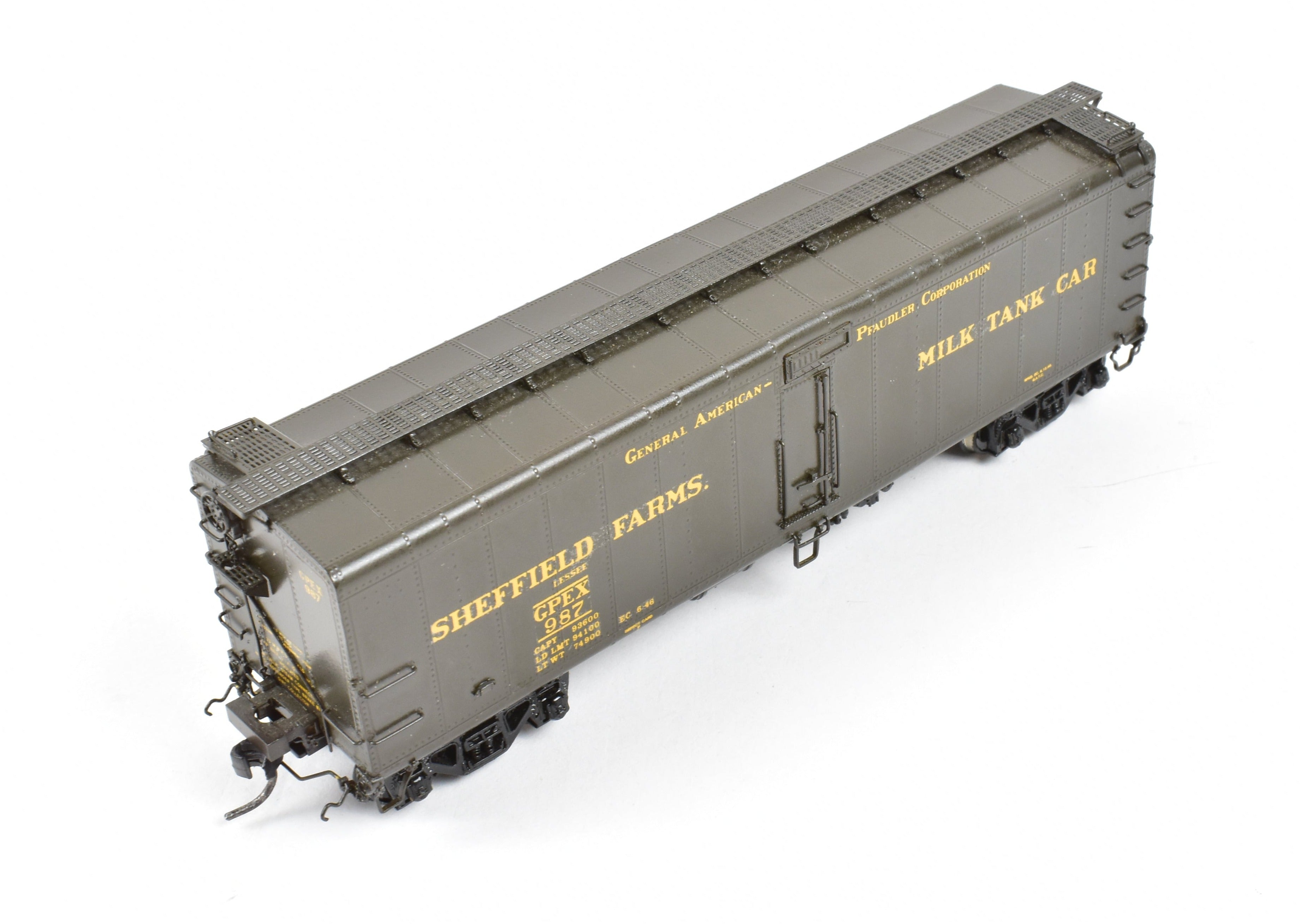 HO Brass OMI 40' 6 GPEX 987 Pfaudler Milk Tank Car - Various Roads