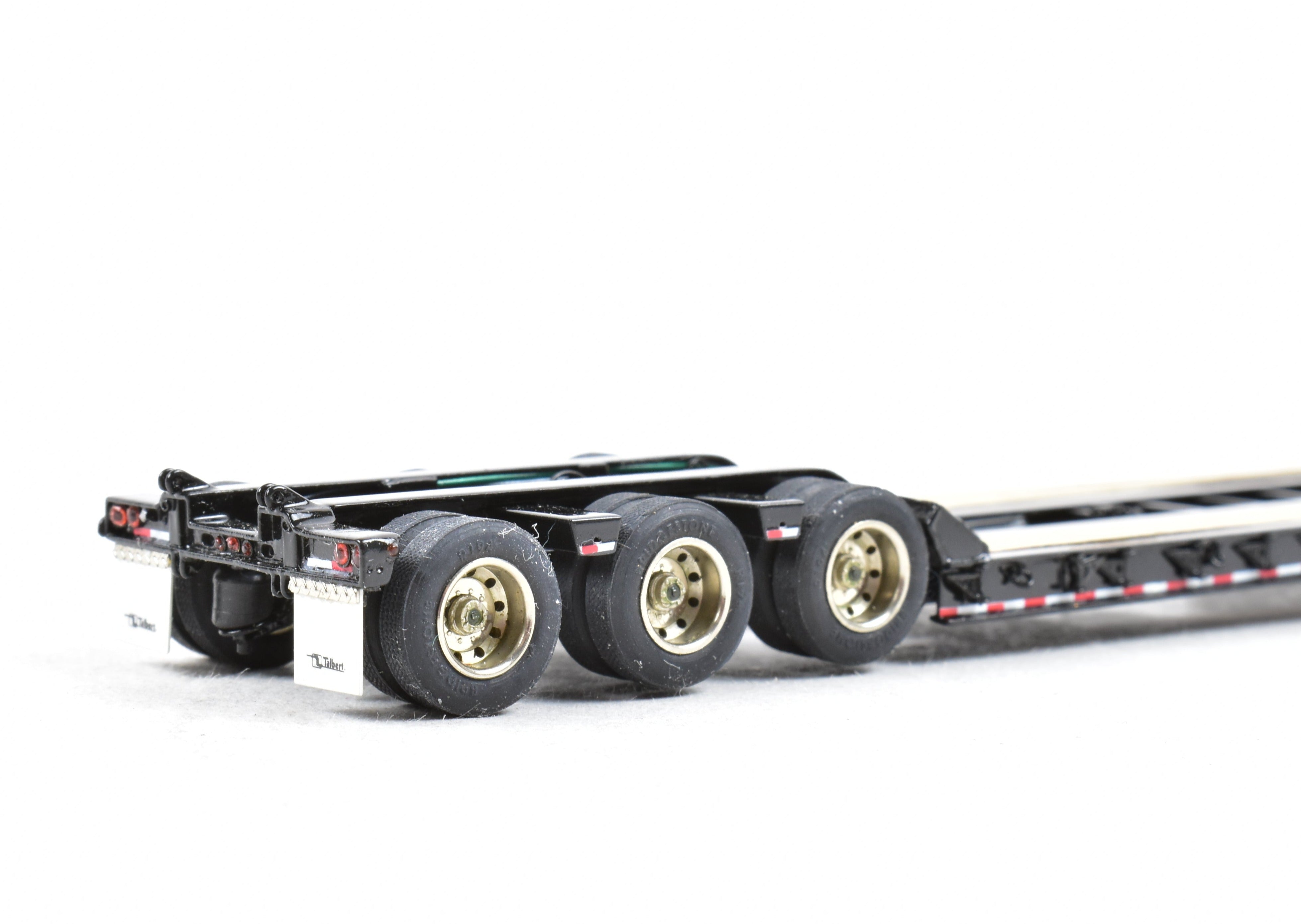 High - Quality HO Scale Brass Construction Classic Mint Collectibles Talbert 55SA Low Boy Trailer in Factory - Painted Black Finish for Model Enthusiasts
