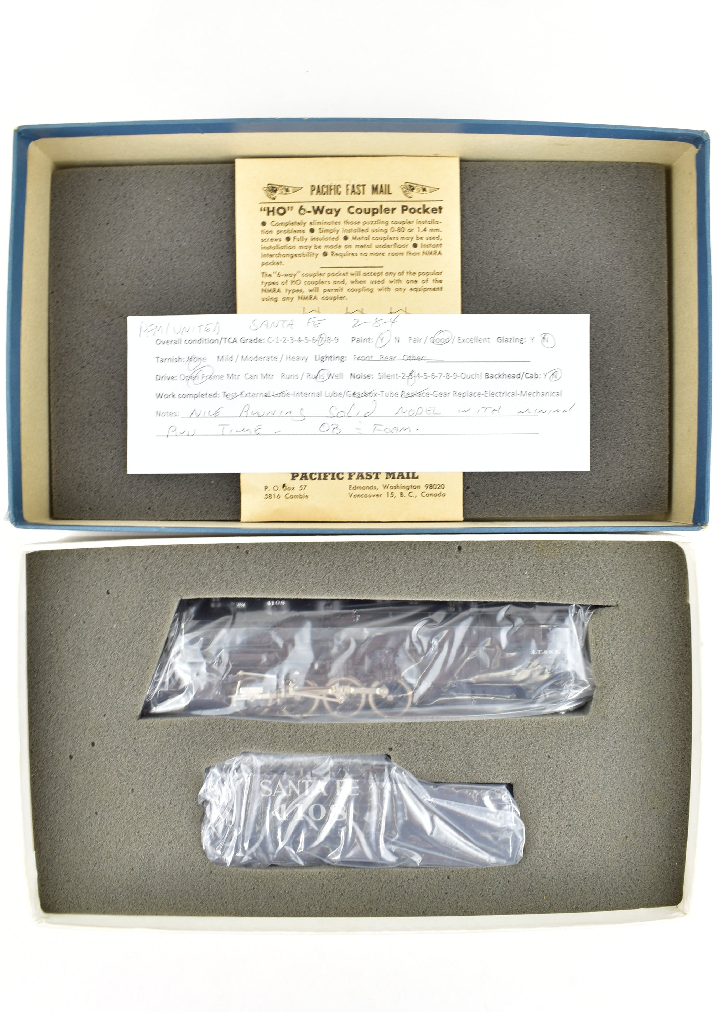High - Quality HO Scale Brass PFM - United ATSF Santa Fe 2 - 8 - 4 Berkshire Custom - Painted Model Train