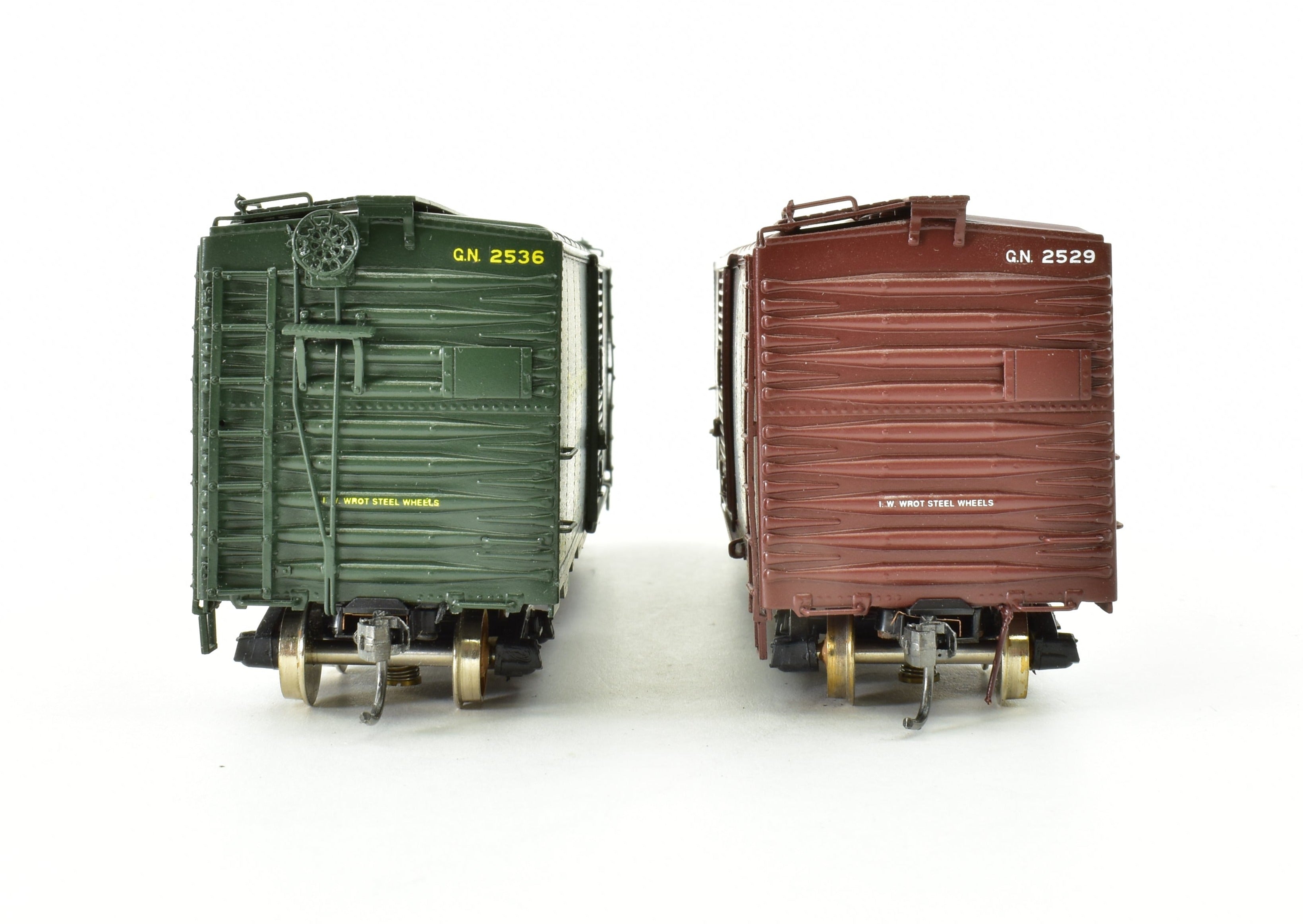 HO Scale Brass Precision Scale Co. (PSC) Great Northern (GN) 40-Foot Single Door Boxcars (Set of 2) - Without Original Boxes