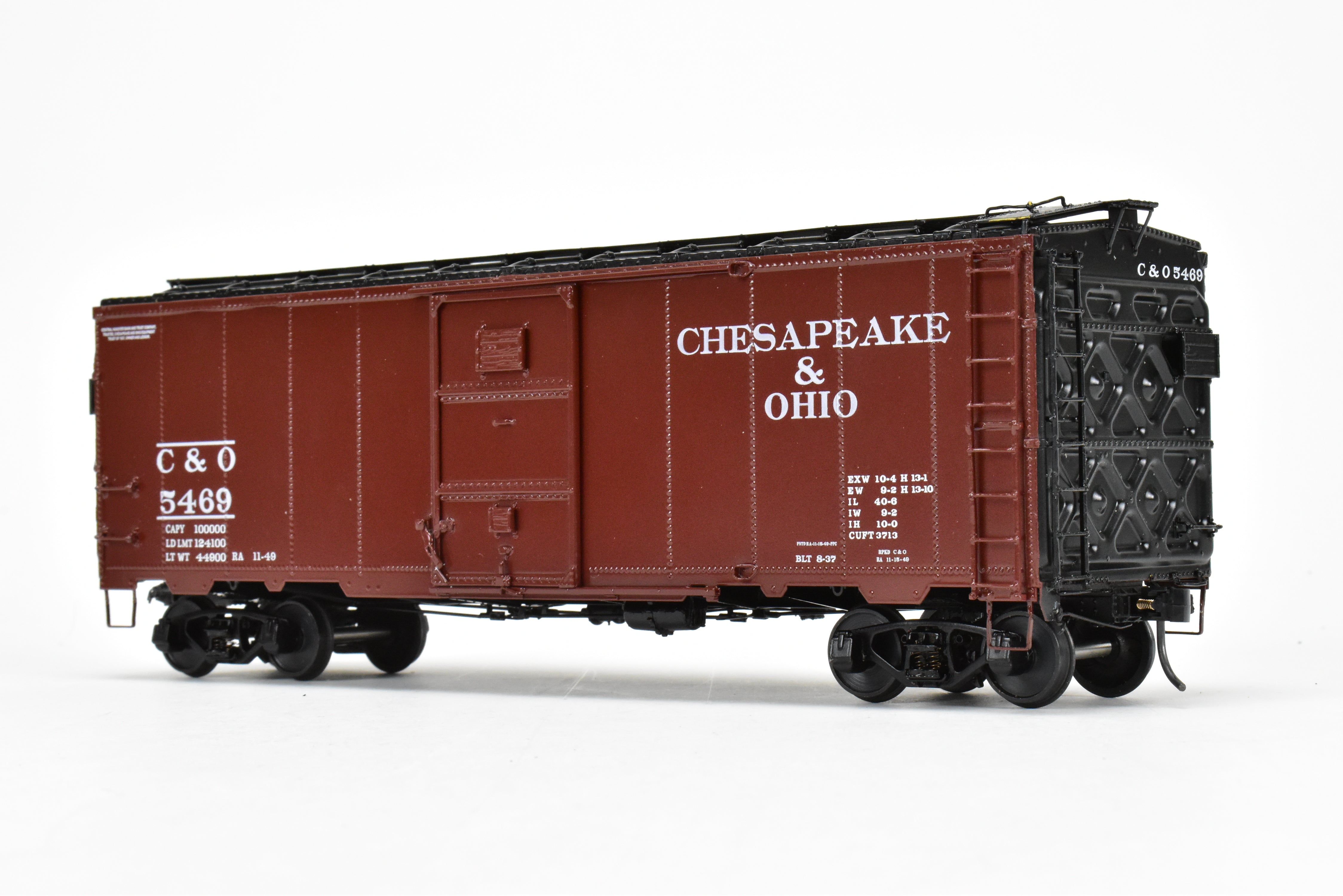 O Scale Brass Model - Rich Yoder Models' Chesapeake and Ohio (C&O) 1937 AAR Standard 40-Foot Steel Sheathed Box Car with Deco Ends, FP No.5469