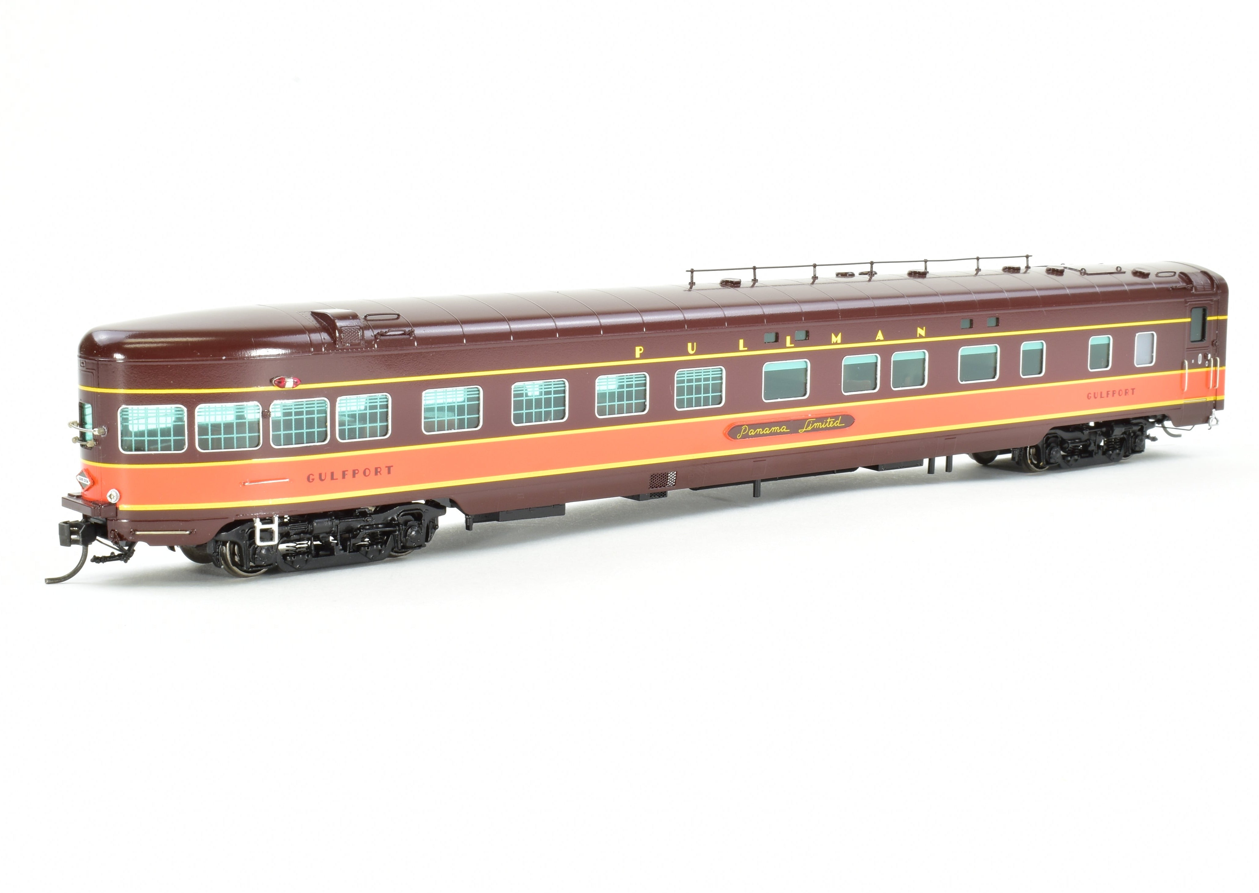 HO Scale Brass Model Train Set - Railway Classics Illinois Central 1942 Panama Limited 10-Car Set with EMD E6 AA Set F/P, Featuring ESU DCC & Sound System