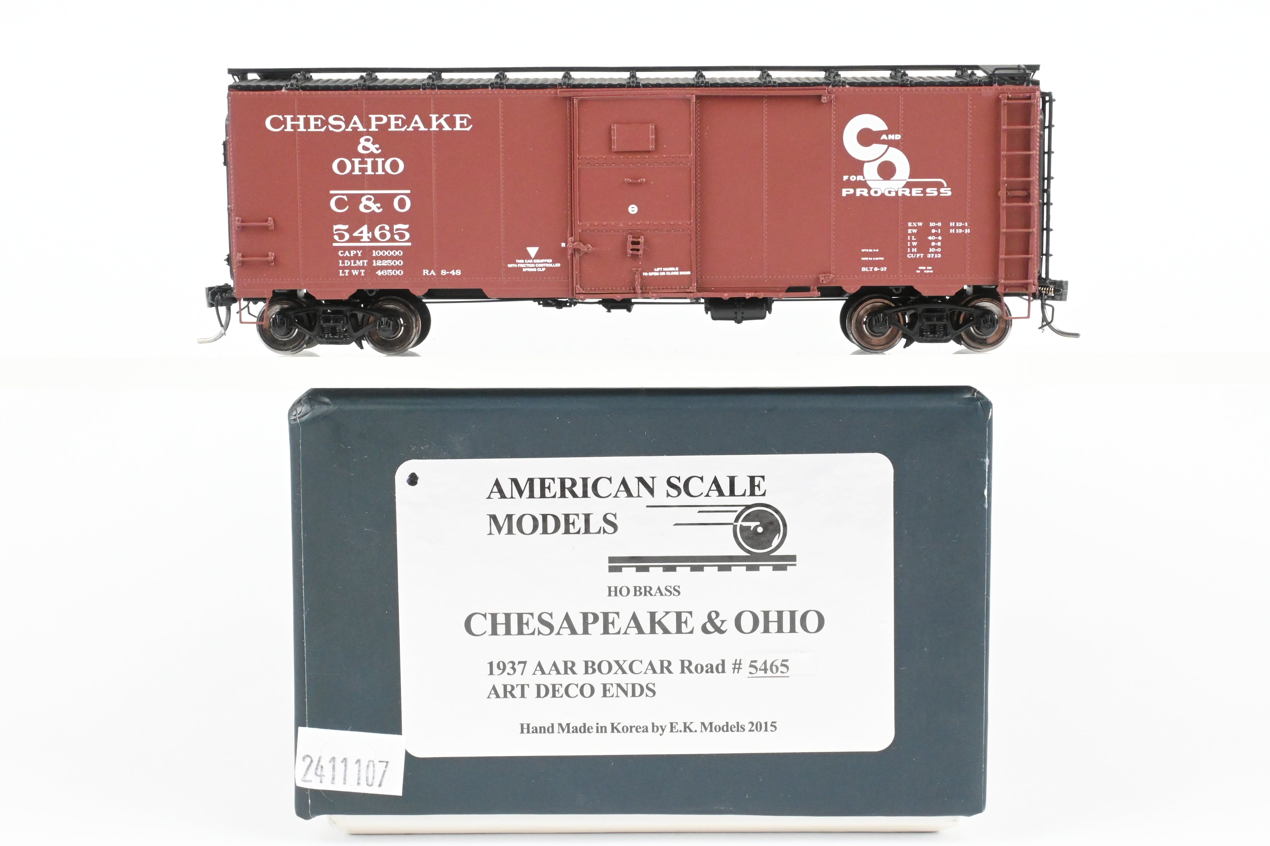 1937 American Scale Models C&O Chesapeake & Ohio Art Deco Boxcar No. 5465
