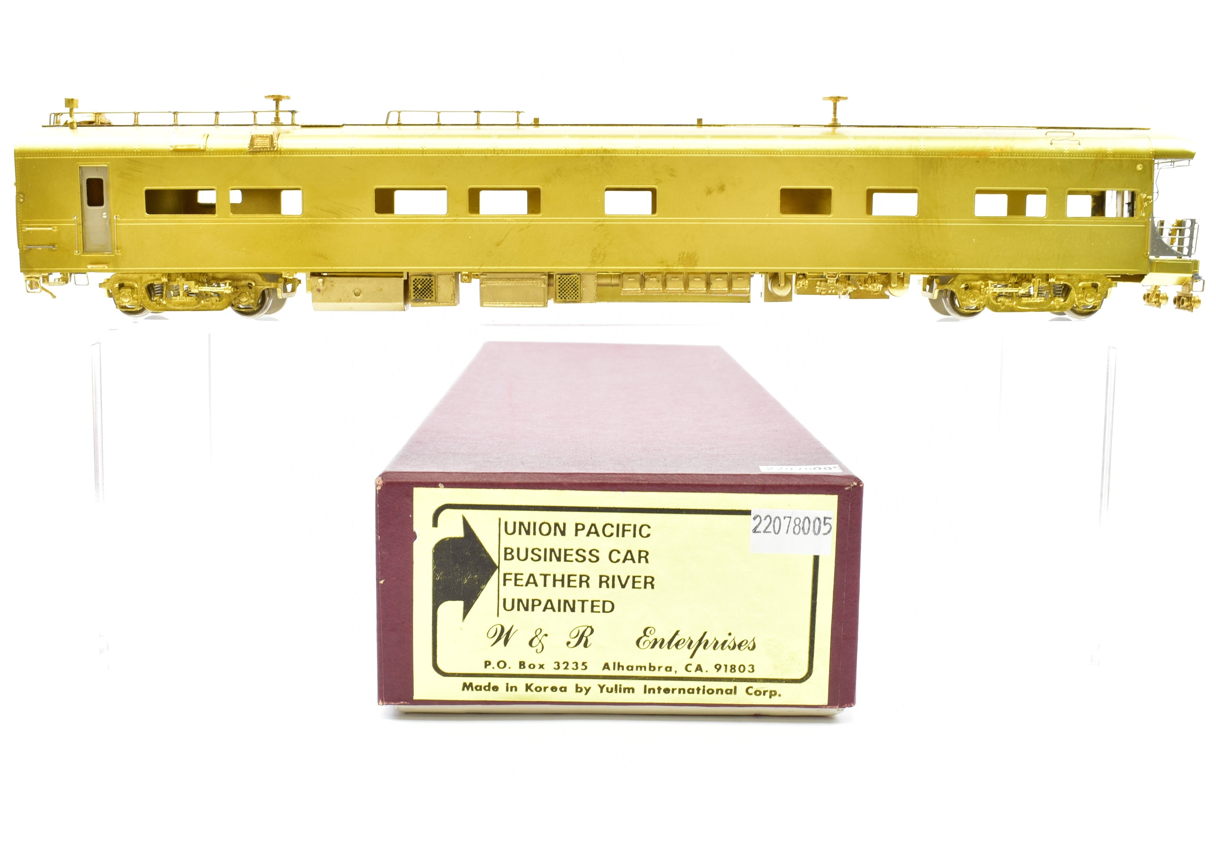HO Scale Brass Union Pacific Business Car by W&R Enterprises, Feather River Model