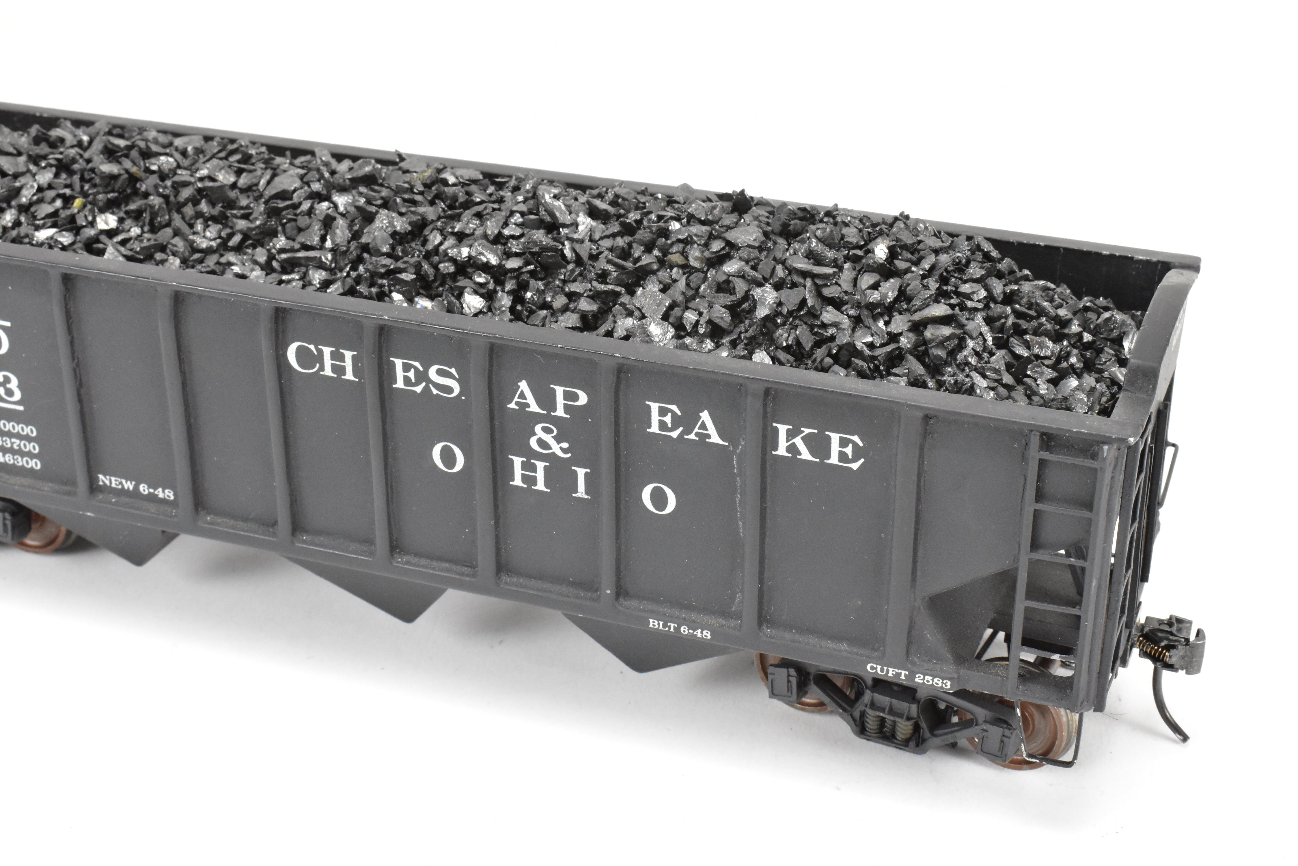 O Scale Brass Model Train - US Hobbies C&O (Chesapeake & Ohio) ACF Welded Triple Hopper, Custom Painted with Number 92013 and No Original Packaging