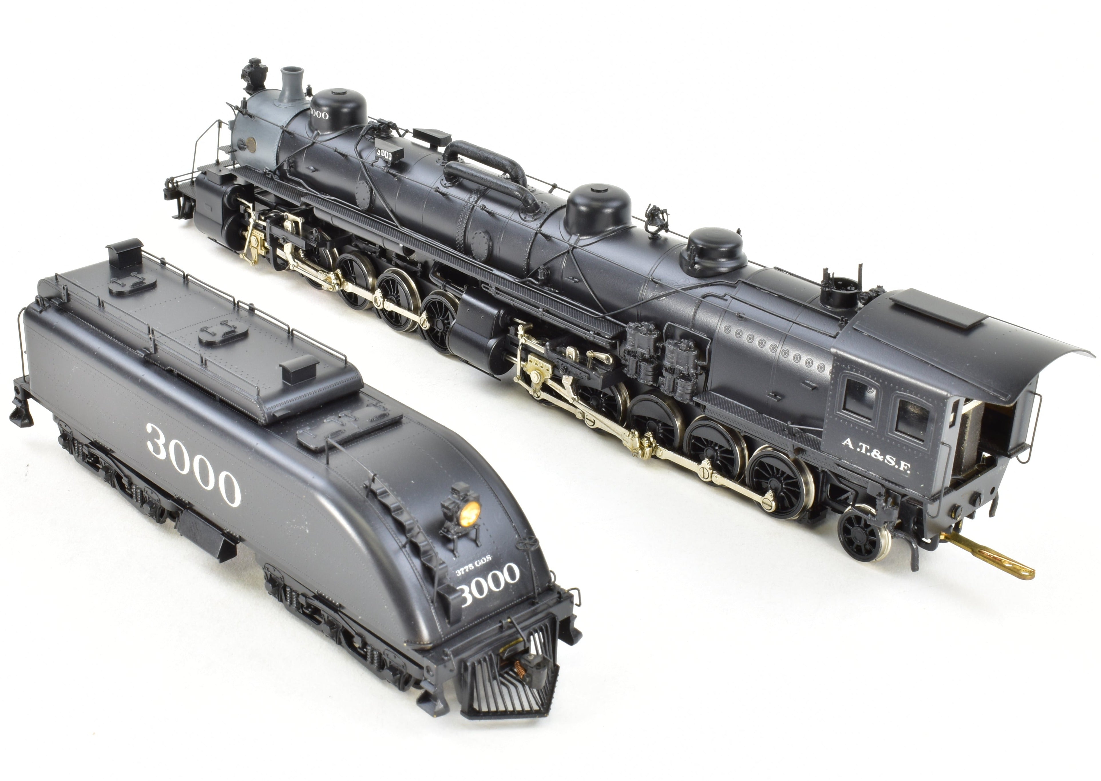 HO Scale Brass Model Train from Westside Model Co. - ATSF Santa Fe 2-10-10-2 Professionally Painted with Run Number 3000