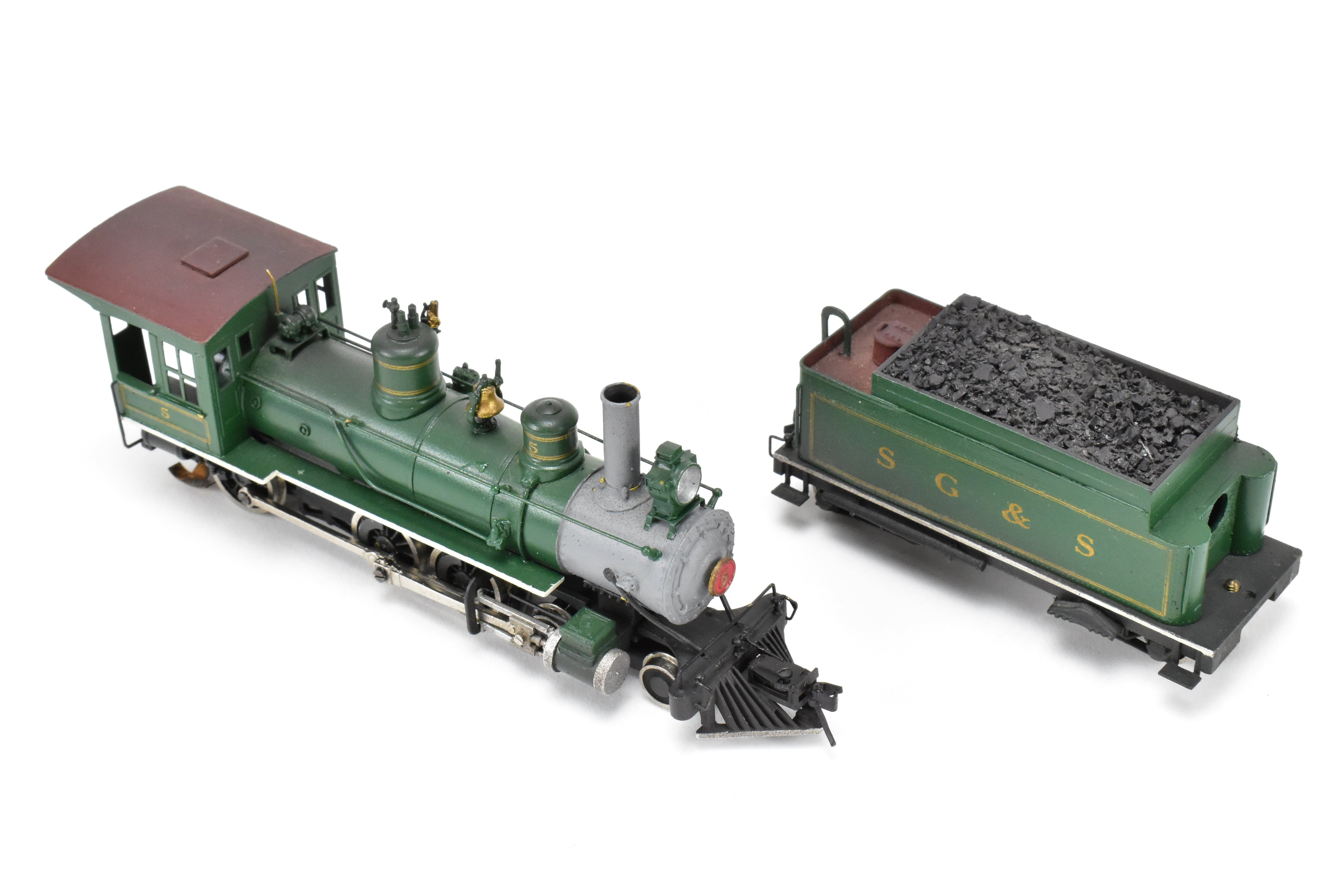 HOn3 Scale Brass Balboa D&RGW - Denver & Rio Grande Western T-12 4-6-0 Custom Built Locomotive with CP Private Road SG&S #5 and FED Tender, Featuring Can Motor Upgrade (AS-IS Condition)
