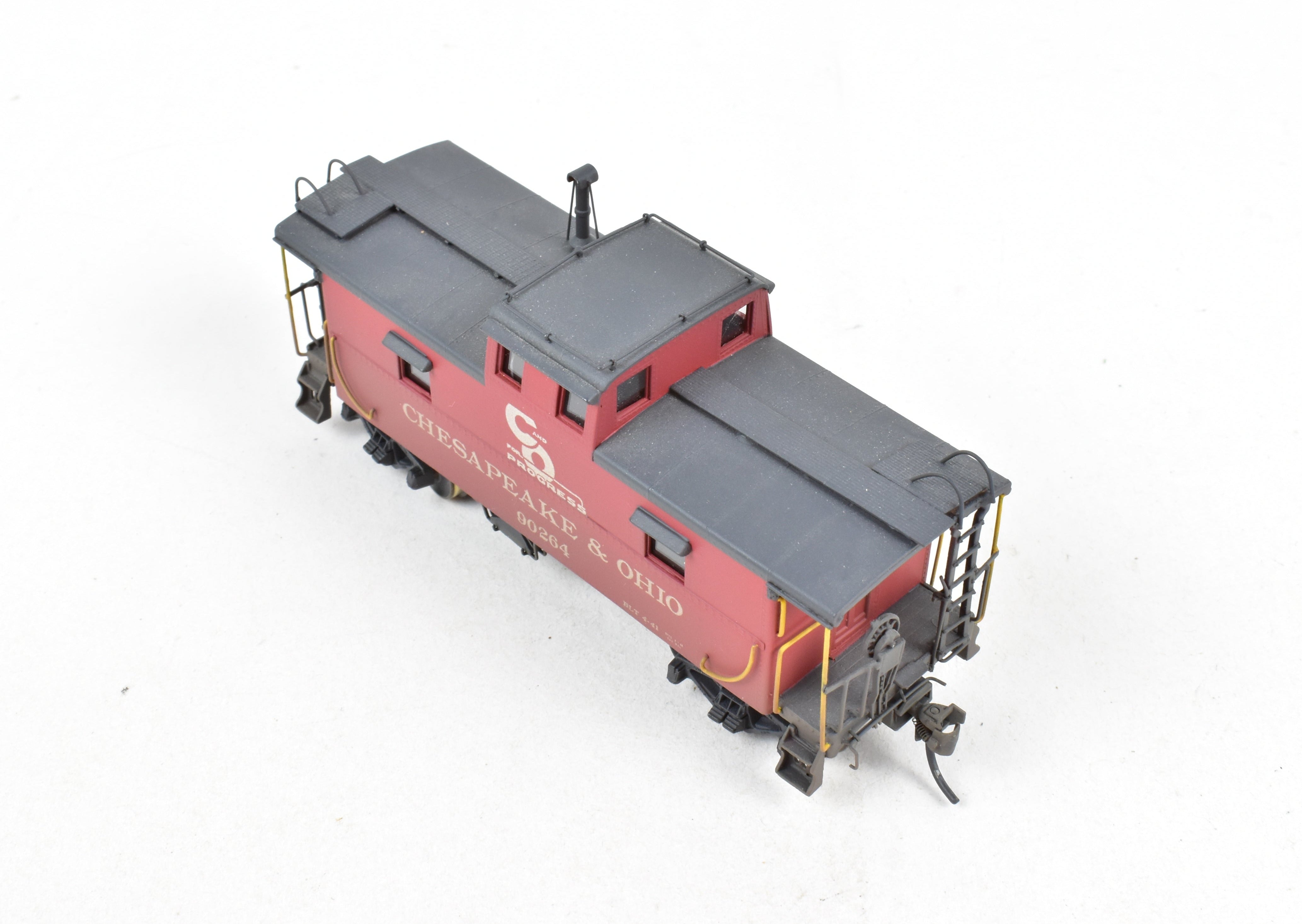 HO Scale Brass OMI - Overland Models, Inc. Chesapeake & Ohio (C&O) Steel Caboose Custom Painted in Caboose Red and Grimy Black from the #90200 - 90299 Series