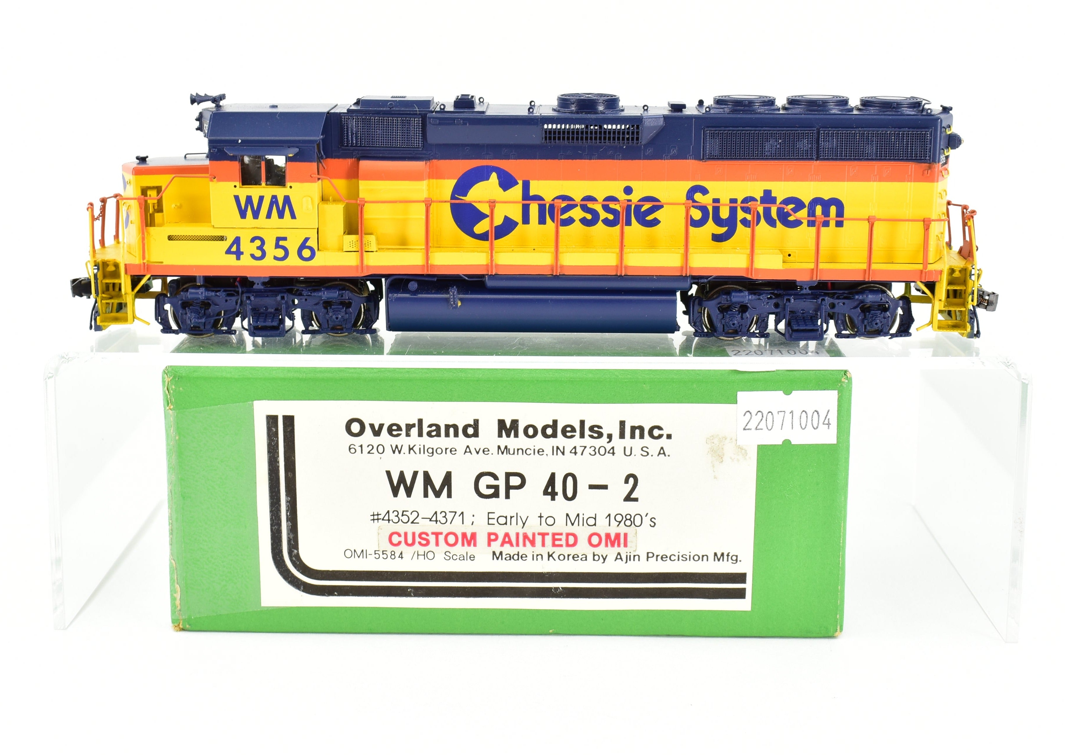 HO Scale Brass OMI Western Maryland Chessie System GP40-2 Factory Painted #4356