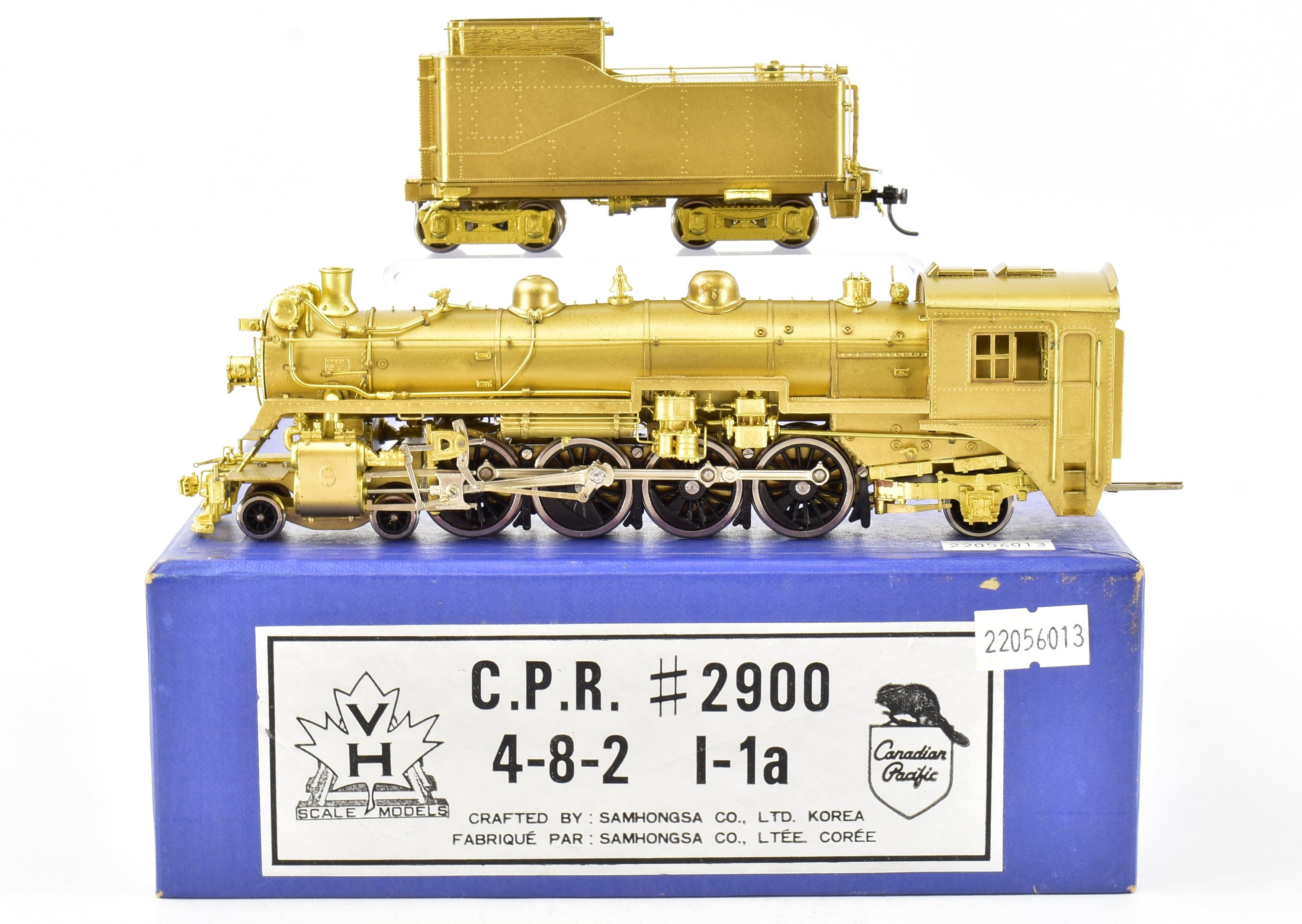 HO Scale Brass Van Hobbies Canadian Pacific Railway #2900 I-1a 4-8-2 Model