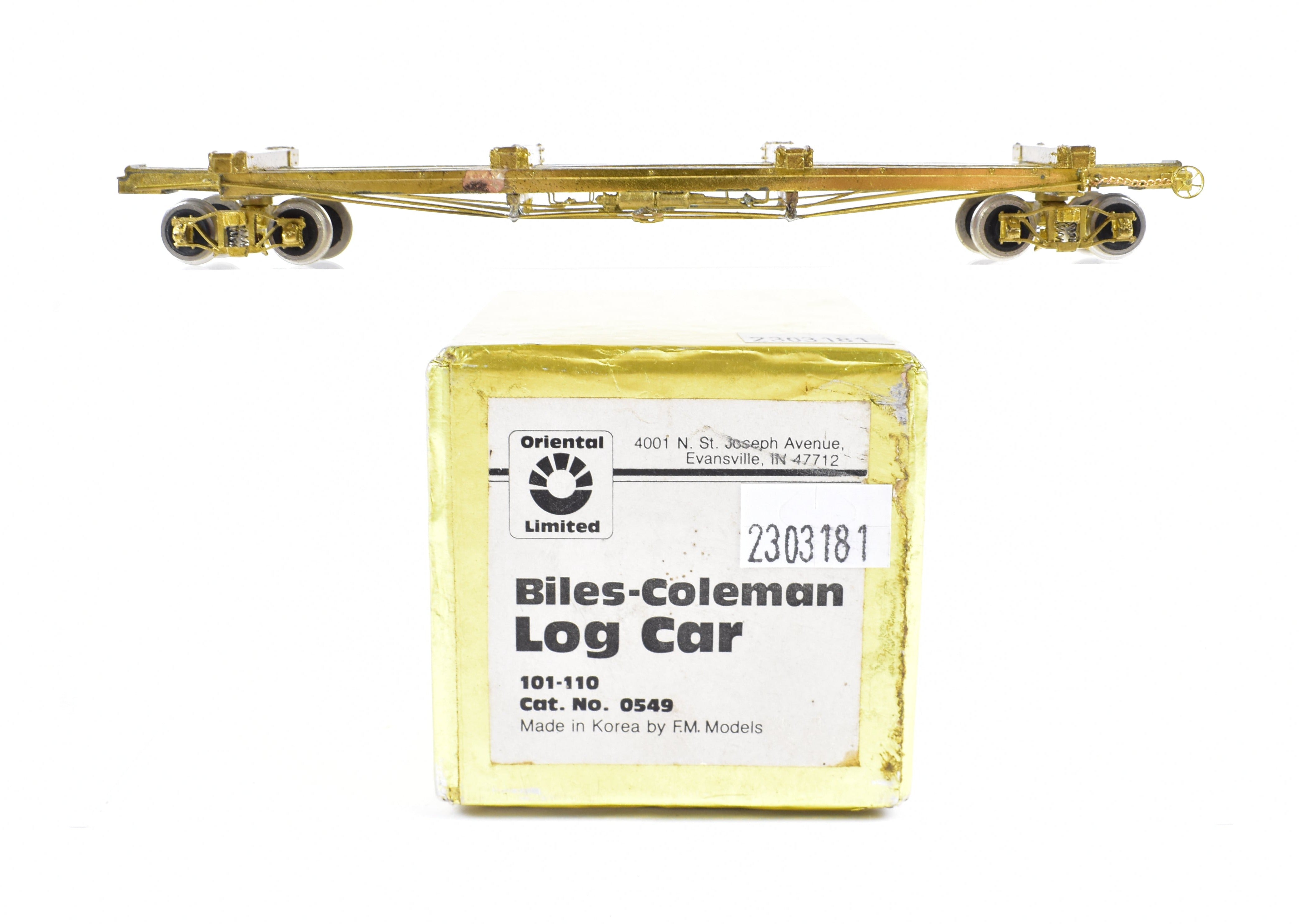 HOn3 Brass Oriental Limited Narrow Gauge Log Car with Spare Parts