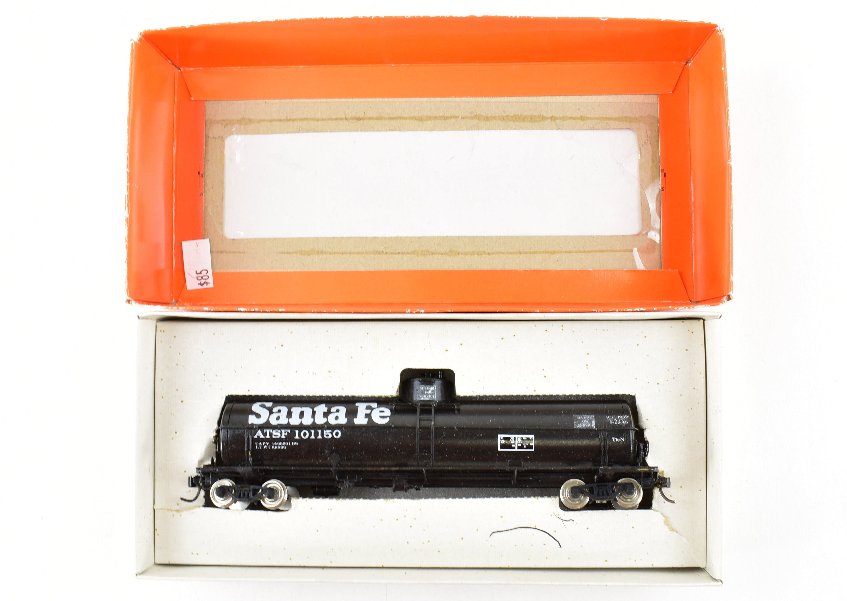 HO Scale Brass Precision Scale Co. 16,000 Gallon Tank Car Professionally Painted in ATSF - Santa Fe Style