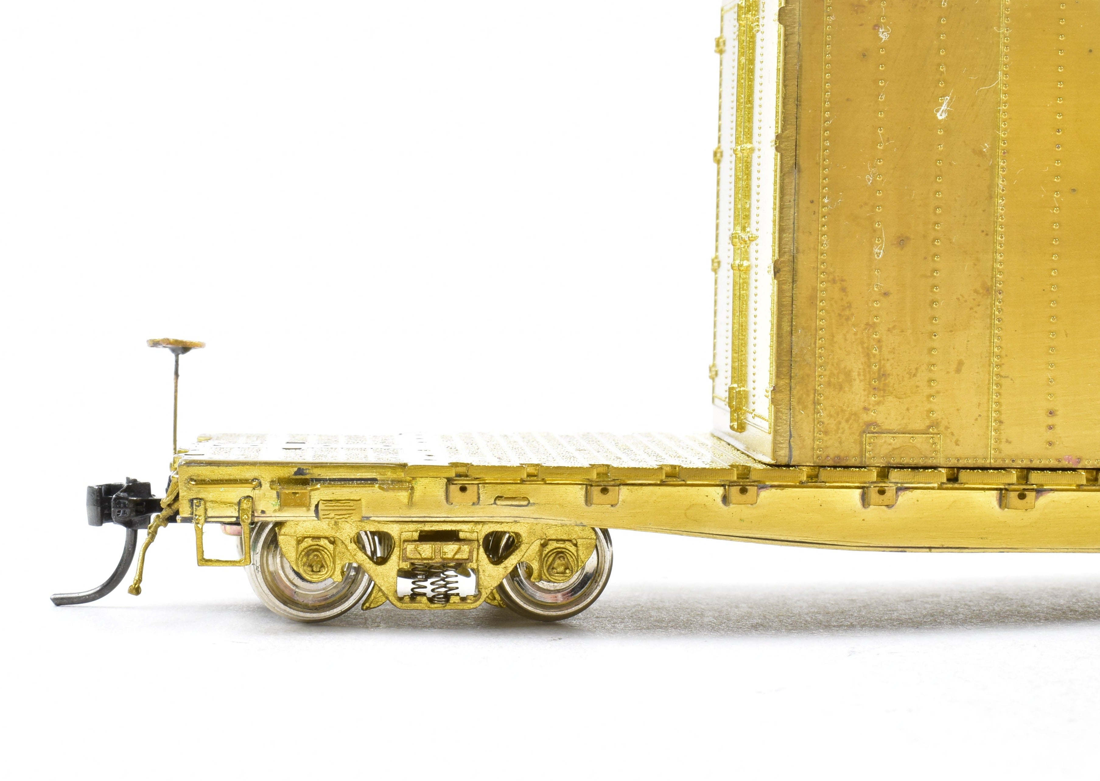 HO Scale Brass Model Railroad Car - Overland Models, Inc. Union Pacific Class F - 70 - 15 65 - foot Idler Flat Car with Container