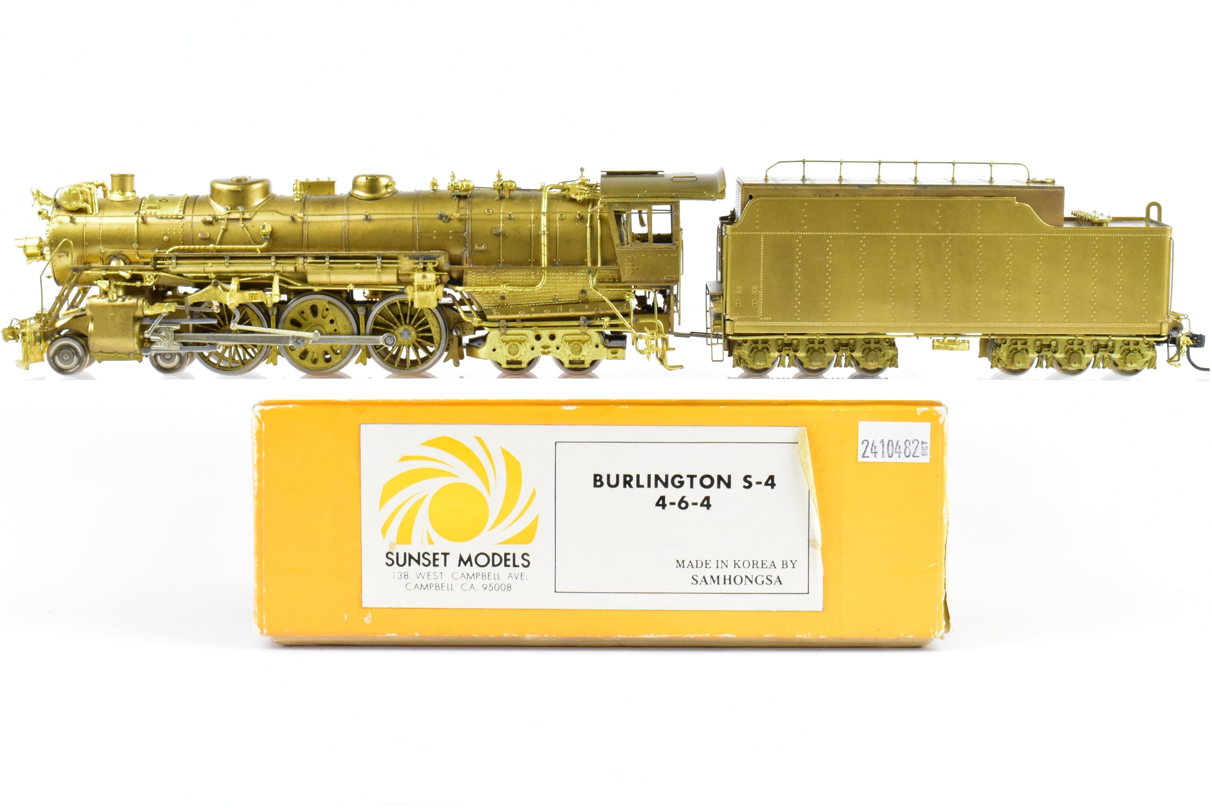 High - Quality HO Scale Brass Model Train - Sunset Models CB&Q - Burlington Route S - 4 Class 4 - 6 - 4 Hudson Locomotive