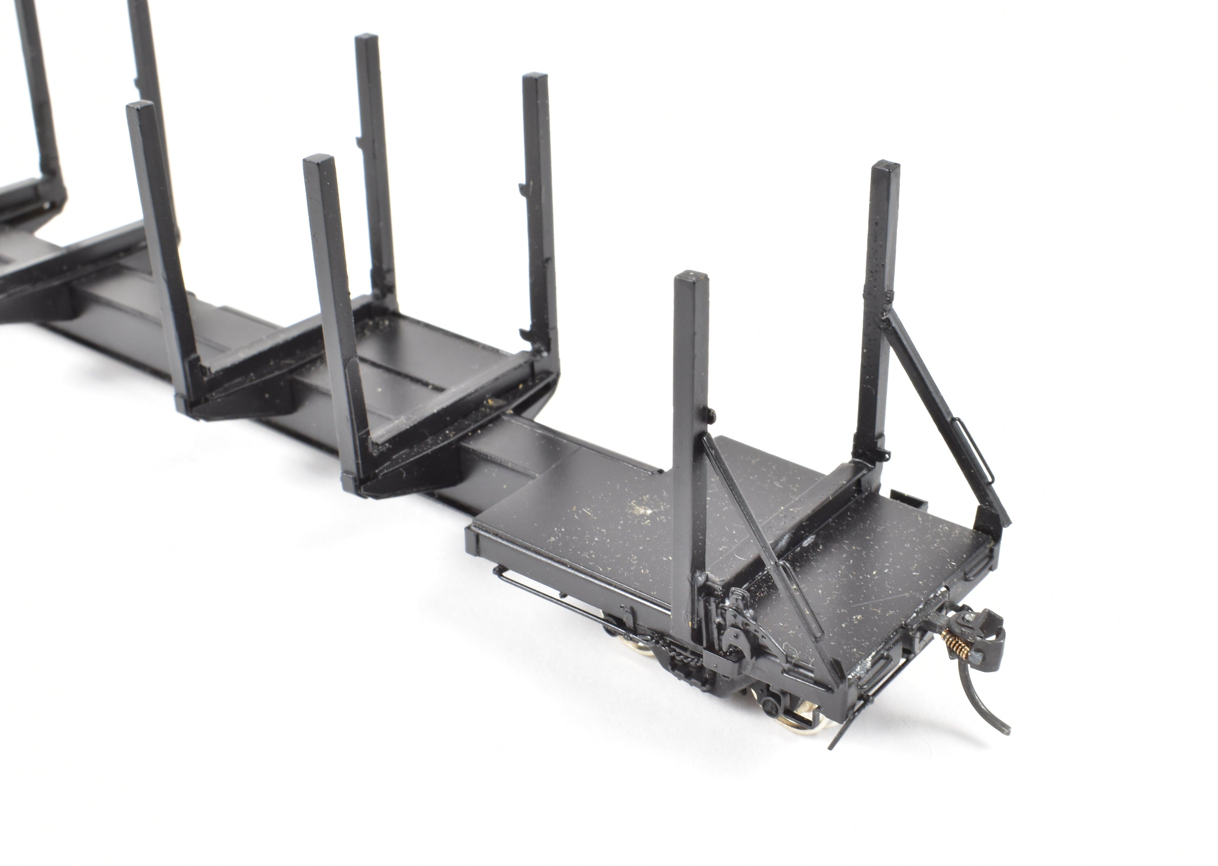 HO Brass Precision Scale Co. 100-Ton Black Log Car FP - Various Roads