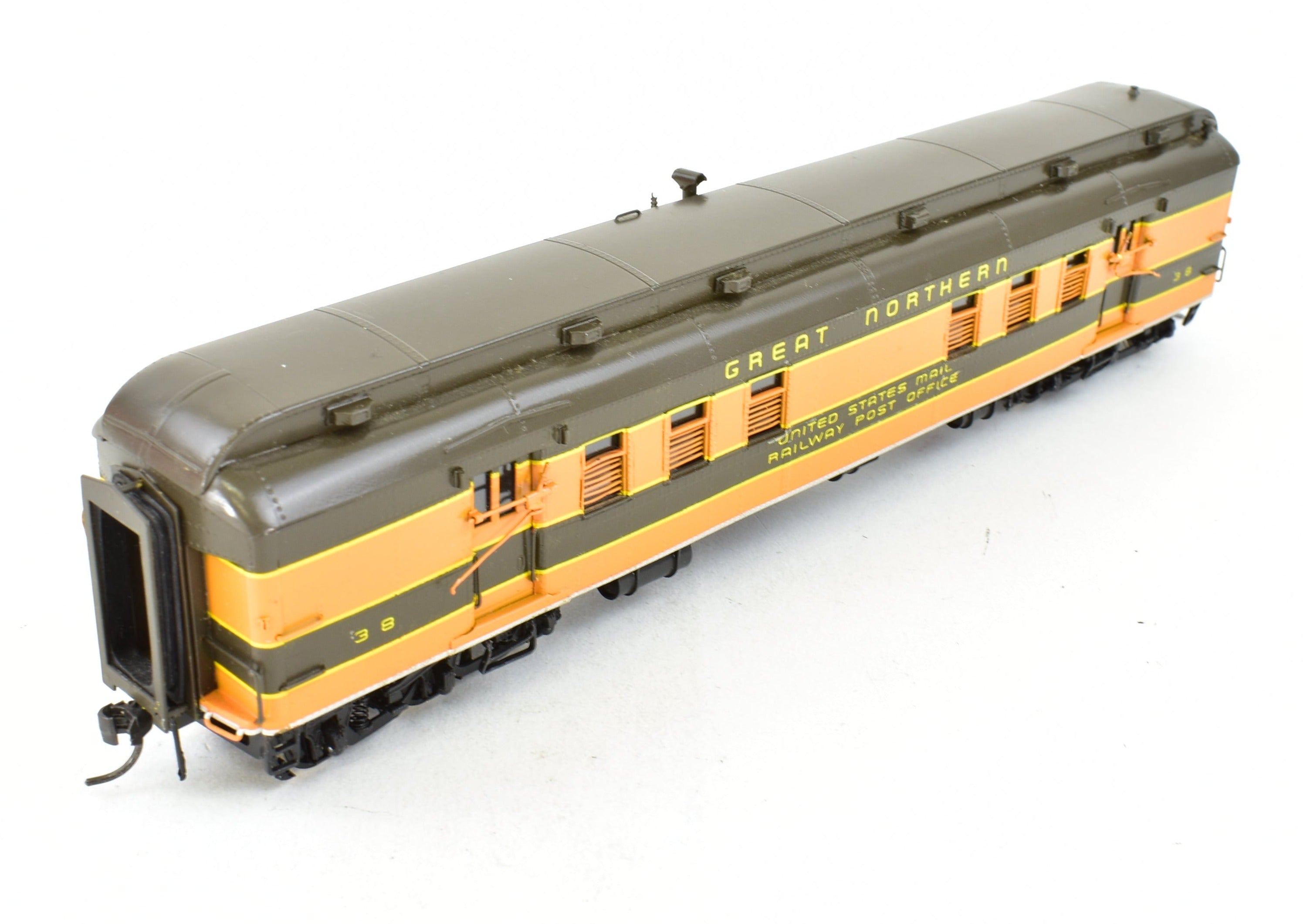 HO Scale Brass Precision Scale Co. (PSC) Custom Painted Great Northern Heavyweight Full Railway Post Office Model Train Car