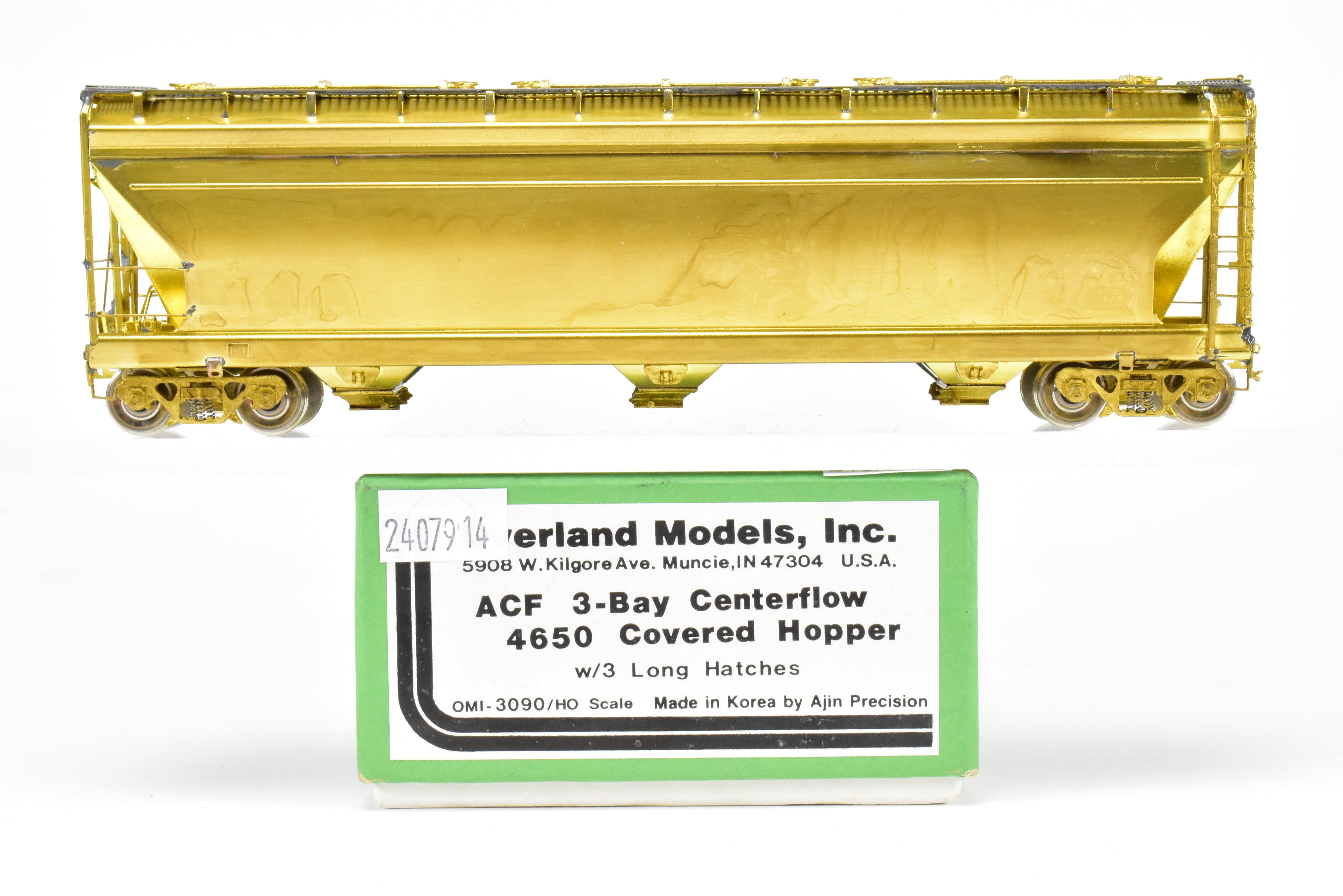 HO Scale Brass OMI - Overland Models, Inc. Various Roads ACF 3 - Bay Counterflow 4650 Cubic Feet Covered Hopper Model with 3 Long Hatches