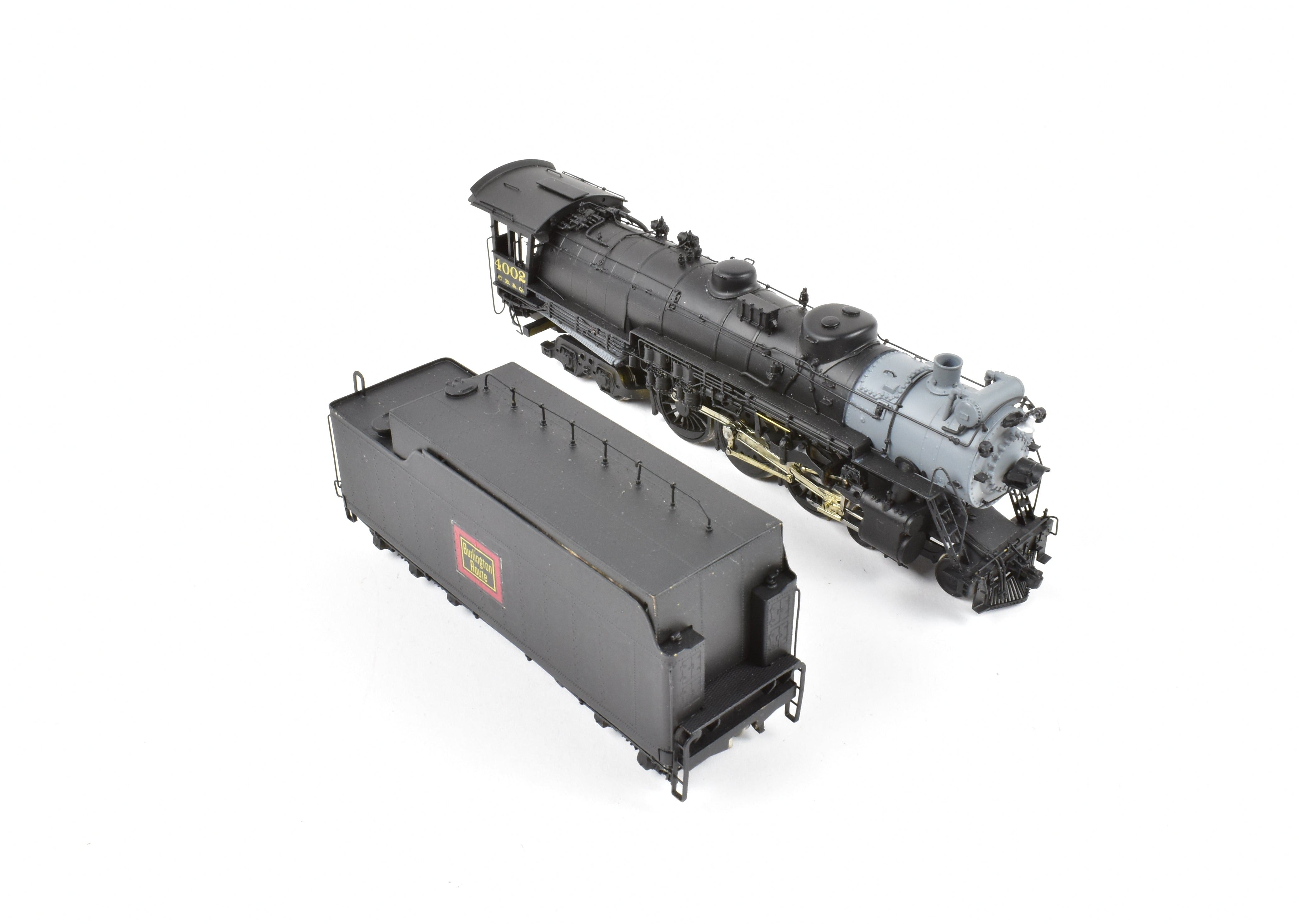 High - Quality HO Scale Brass Model Train - Sunset Models CB&Q - Burlington Route S - 4 4 - 6 - 4 Hudson Custom Painted Locomotive #4002