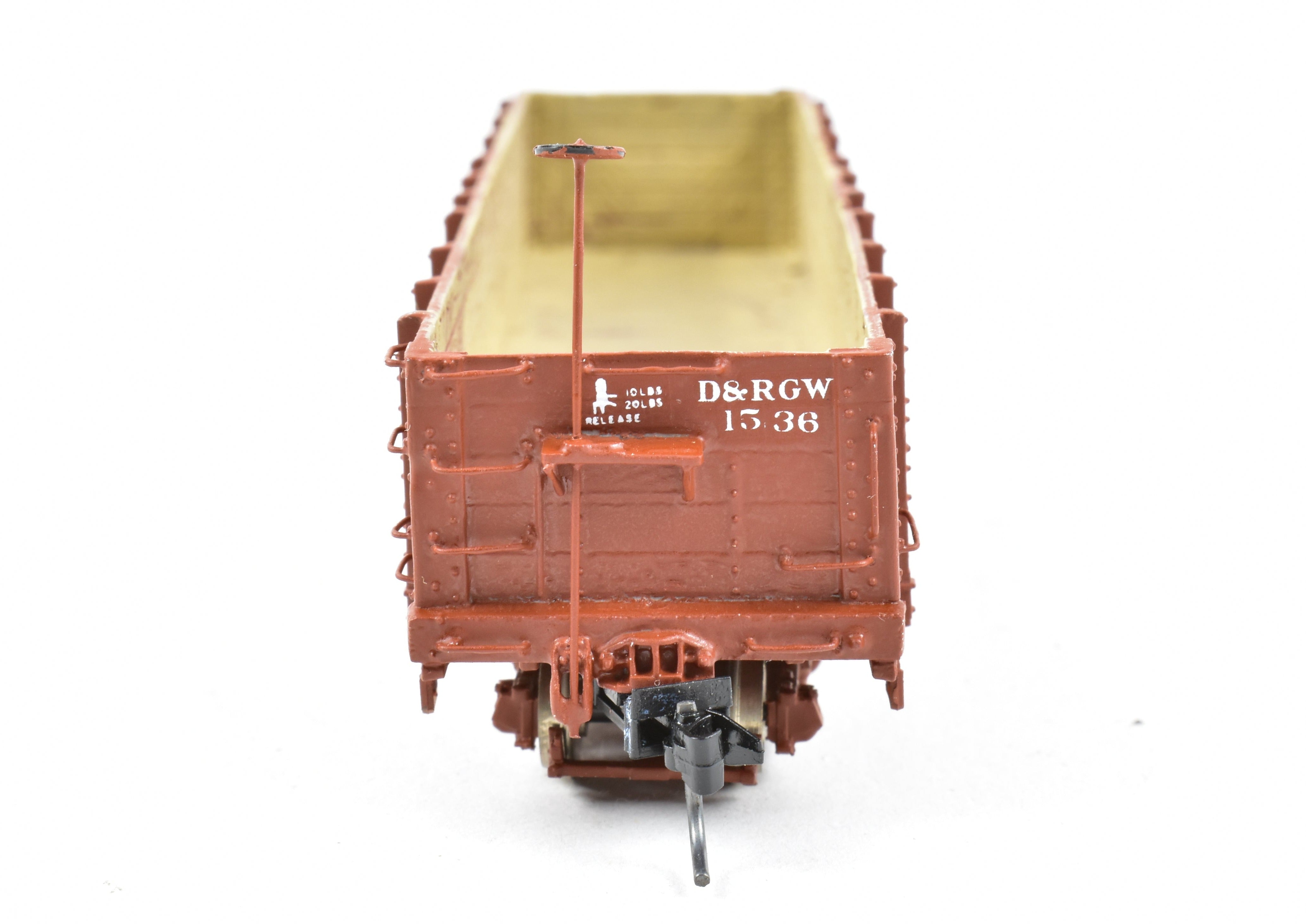 1930s HOn3 Scale Pro - Built Denver & Rio Grande Western (D&RGW) Gondola Model by Leadville Supply Company, Herald #1536