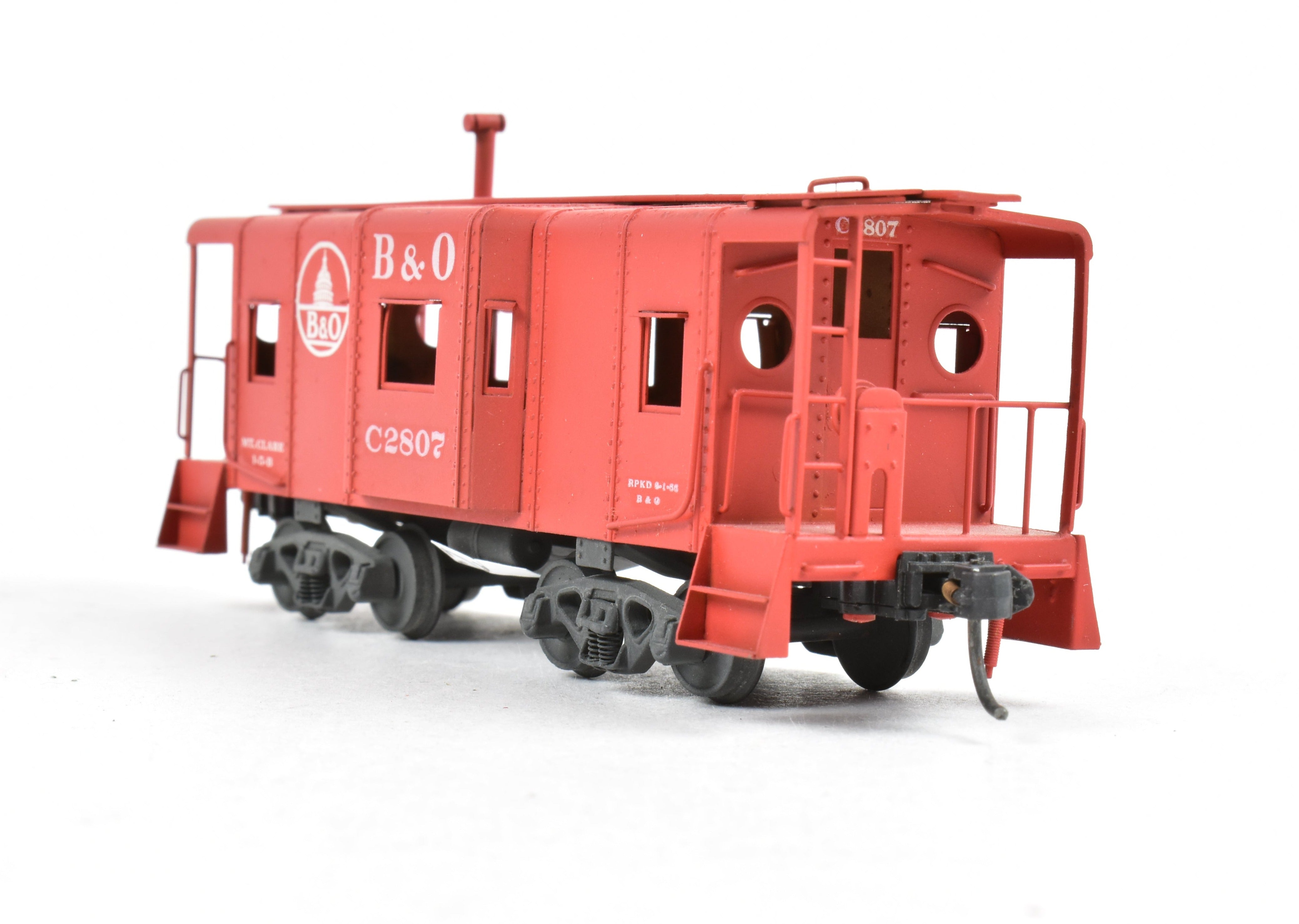 HO Brass Custom Painted B&O I-5B Bay Window Caboose, No Box