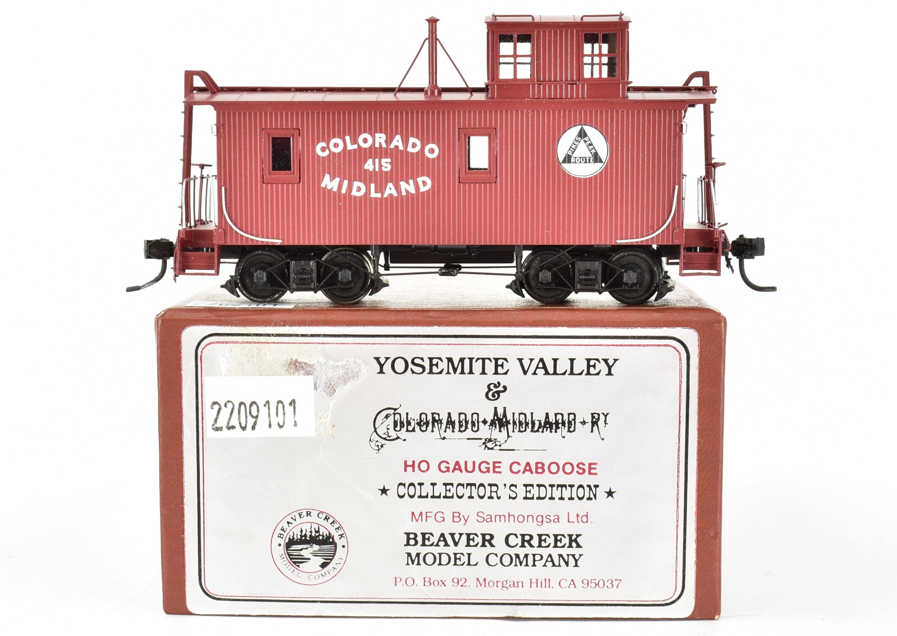 Collector's Pro-Painted HO Brass Beaver Creek Colorado Midland Wood Caboose