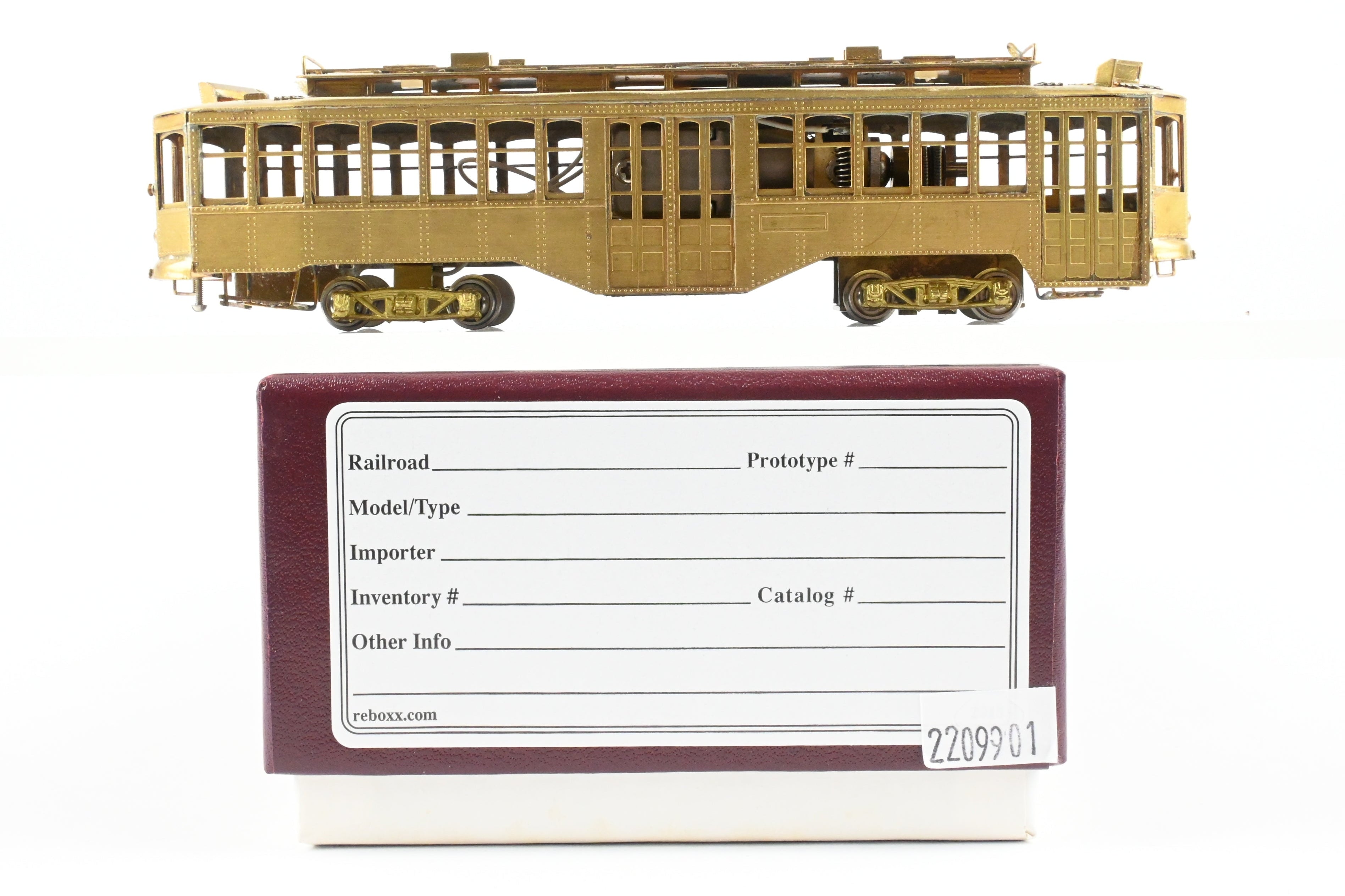 HO Scale Brass Pittsburgh Railway Co. Double Ended Jones Trolley in Reboxx, Poles Missing