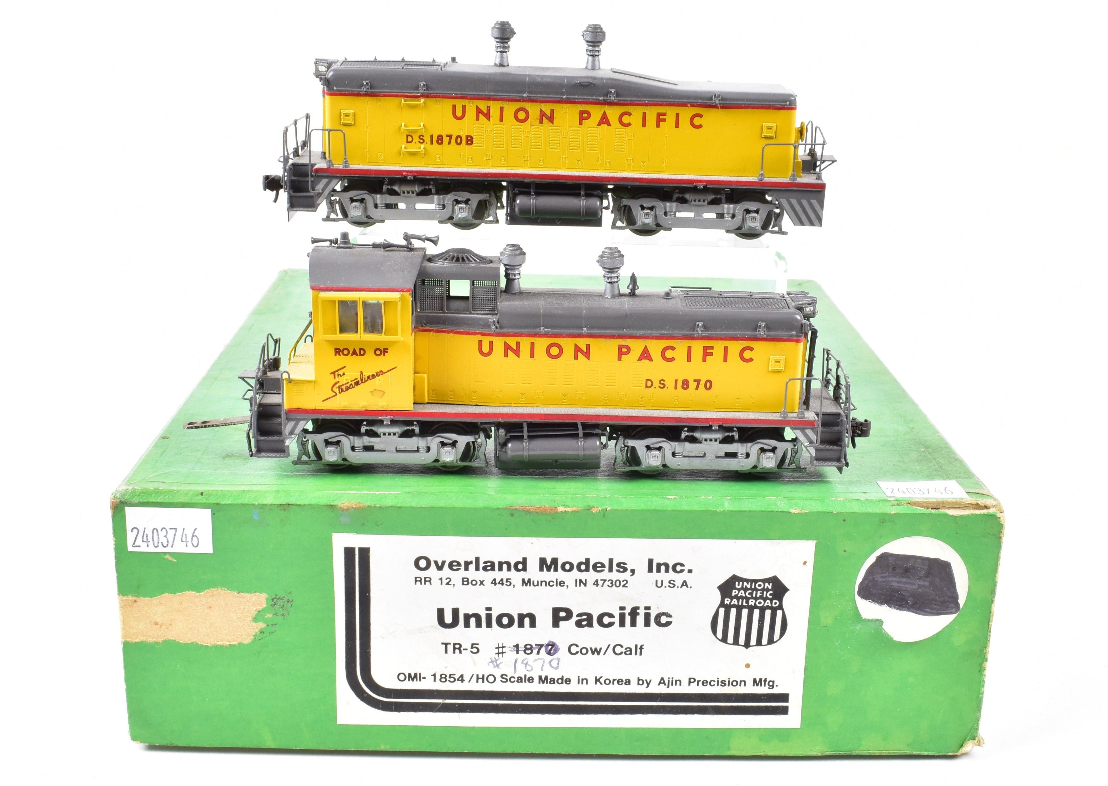 HO Scale Brass Union Pacific TR - 5 Cow/Calf Set Model by Overland Models, Inc. (OMI) for Cajon Pass Helper