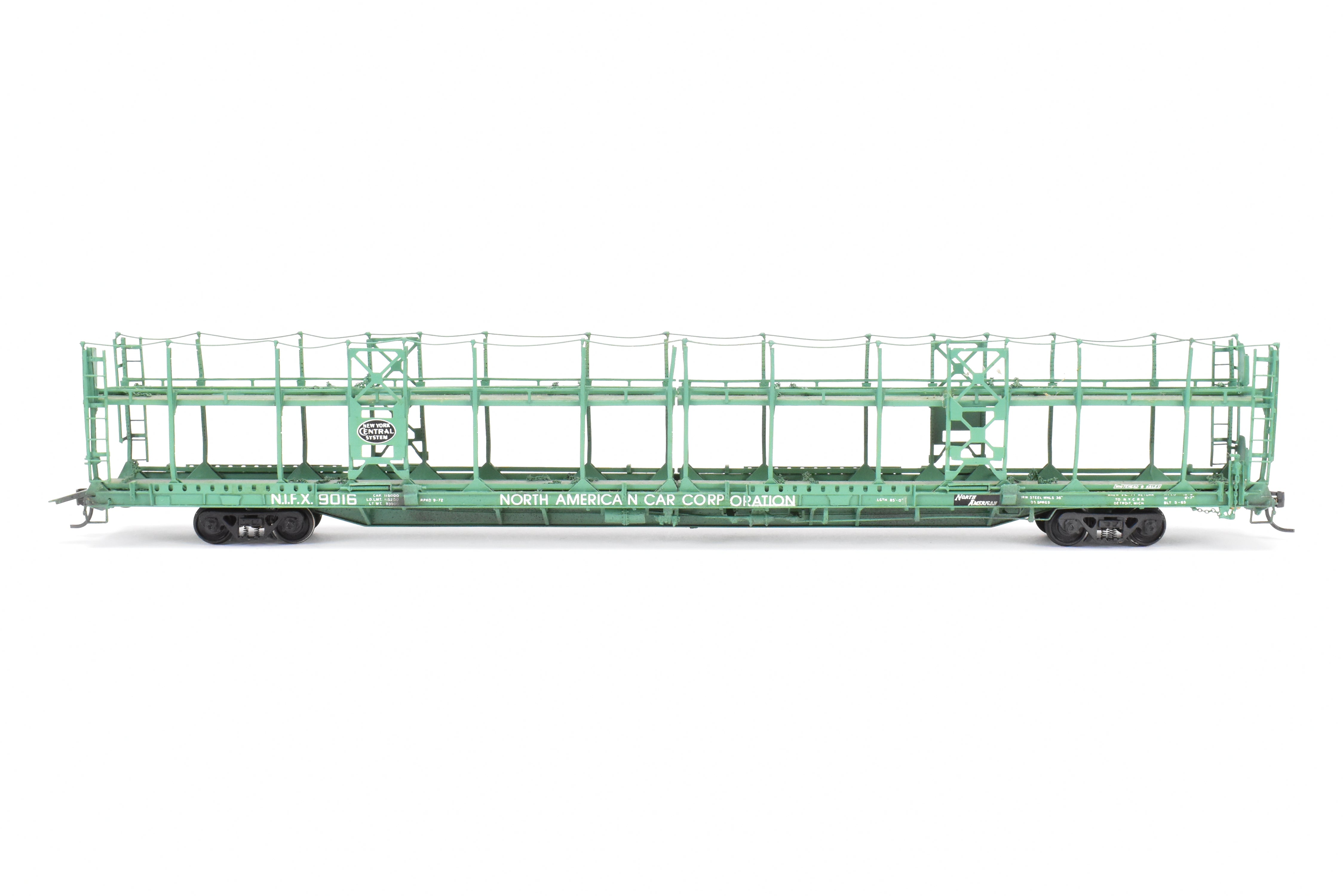 HO Brass OMI NYC - New York Central Bi - Level Auto Rack Factory - Painted NIFX Model