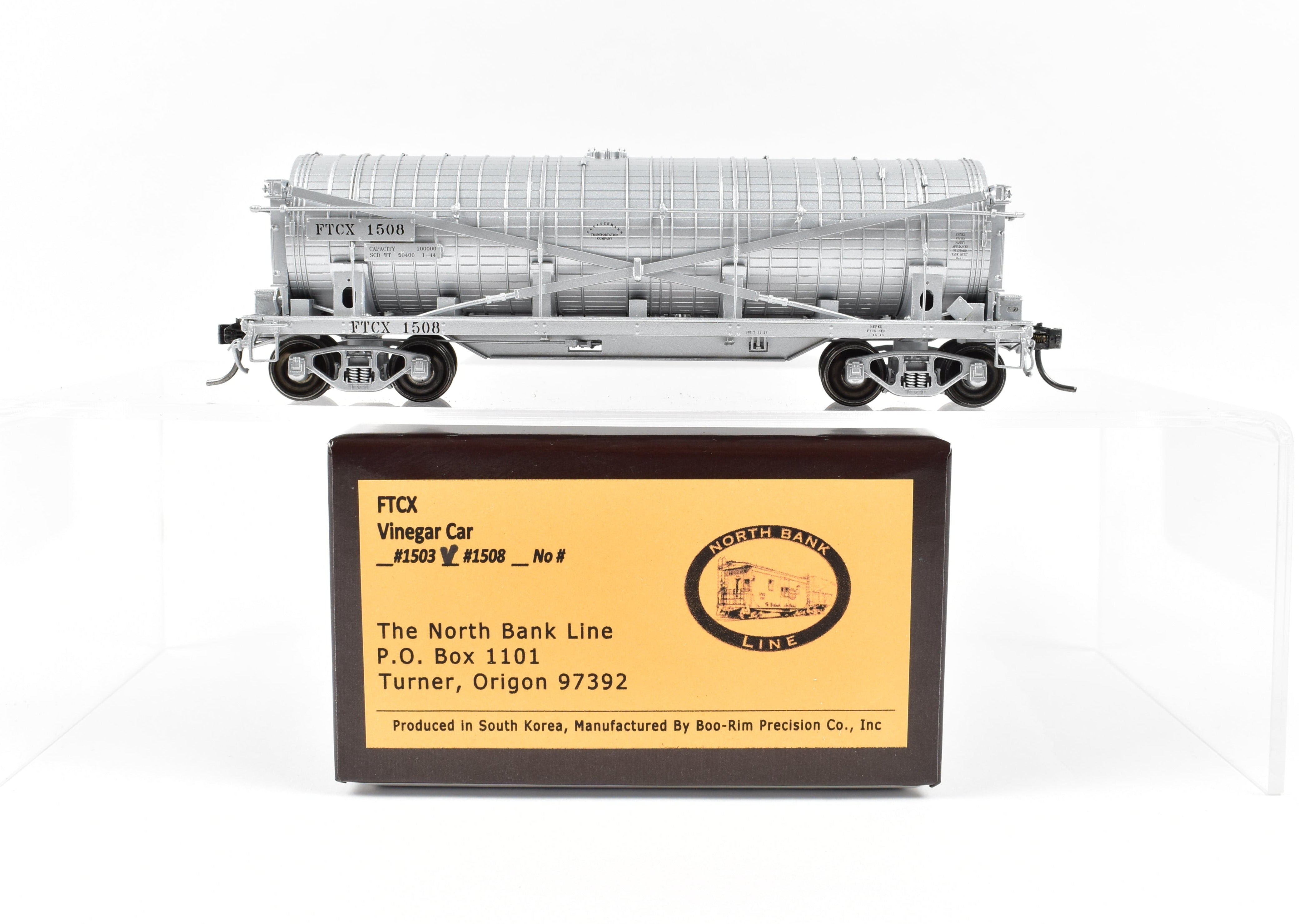 HO Scale New Brass Model Train - North Bank Line Various Roads FTCX 1508 Fleishman's Vinegar Car, a High - Quality Collectible