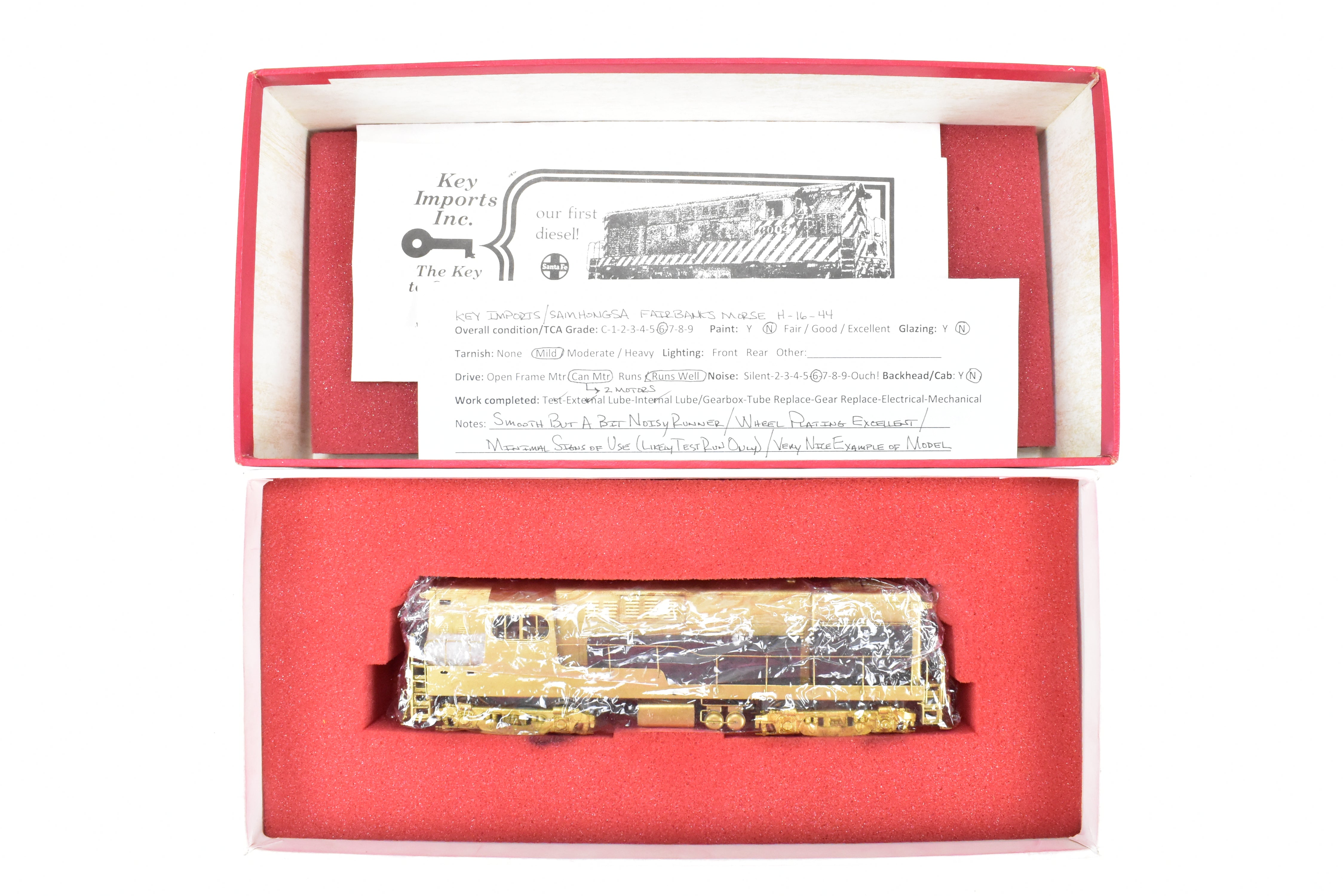 High - Quality HO Scale Brass Model Train Key Imports ATSF - Santa Fe & Various Railroads Fairbanks Morse H - 16 - 44 with Loewy Design