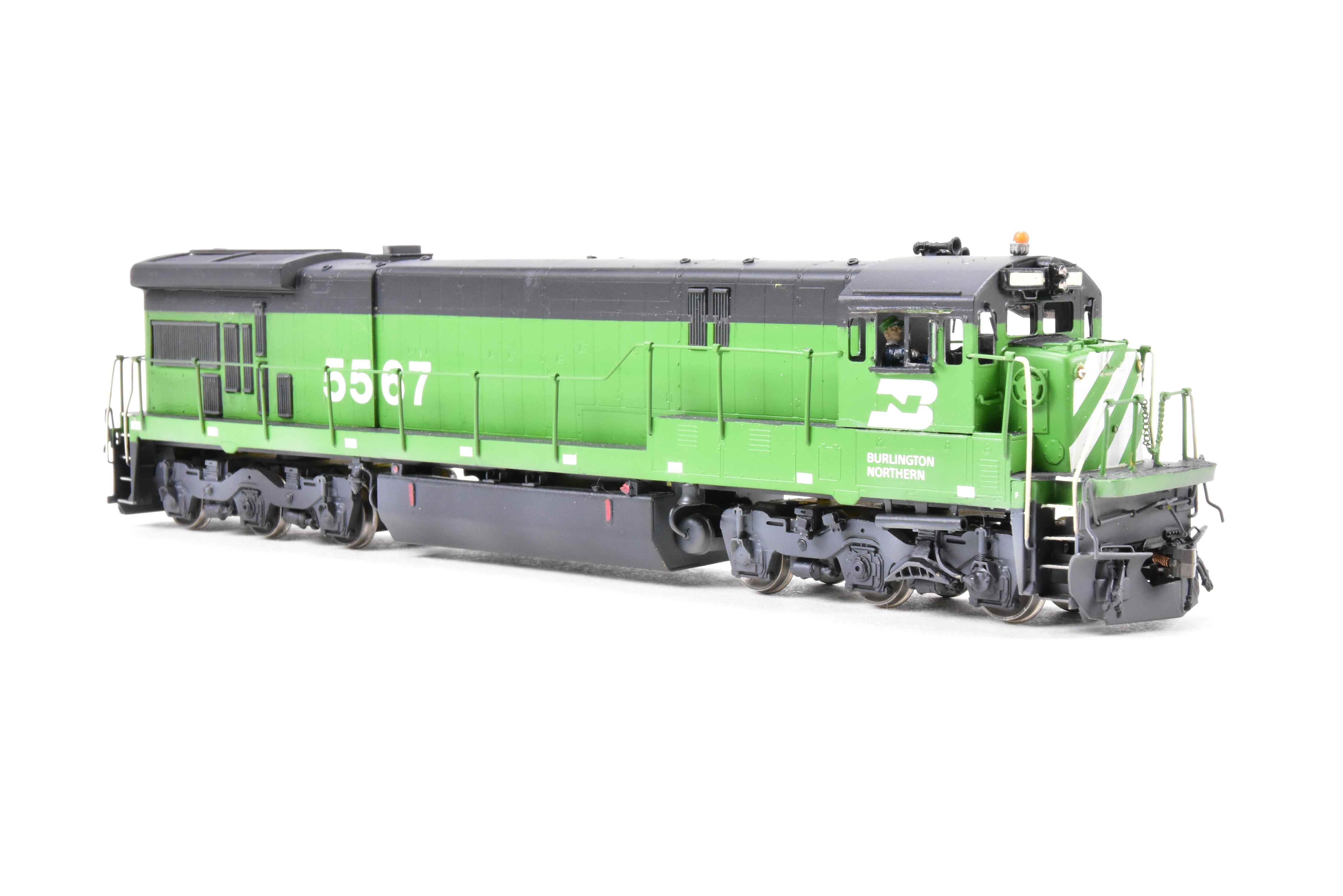 HO Scale Brass Model Train Locomotive - Overland Models Inc. Burlington Northern GE C30 - 7 Four Window Cab Custom Painted Locomotive No. 5567