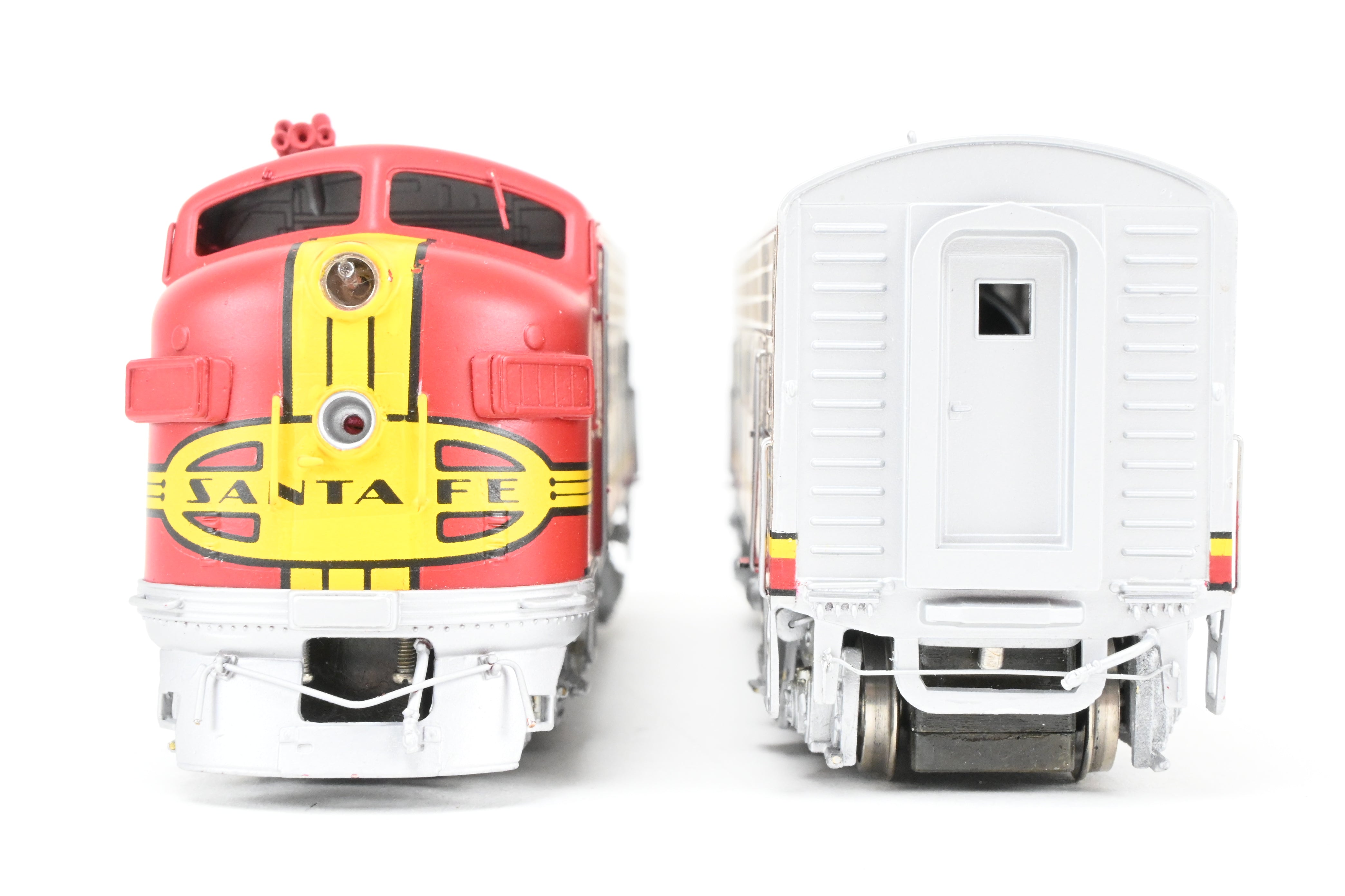 HO Scale Brass Model Train Oriental Limited ATSF - Santa Fe EMD F7 Phase II 1500 HP A/B/B/A Set with Factory Plated and Painted Finish