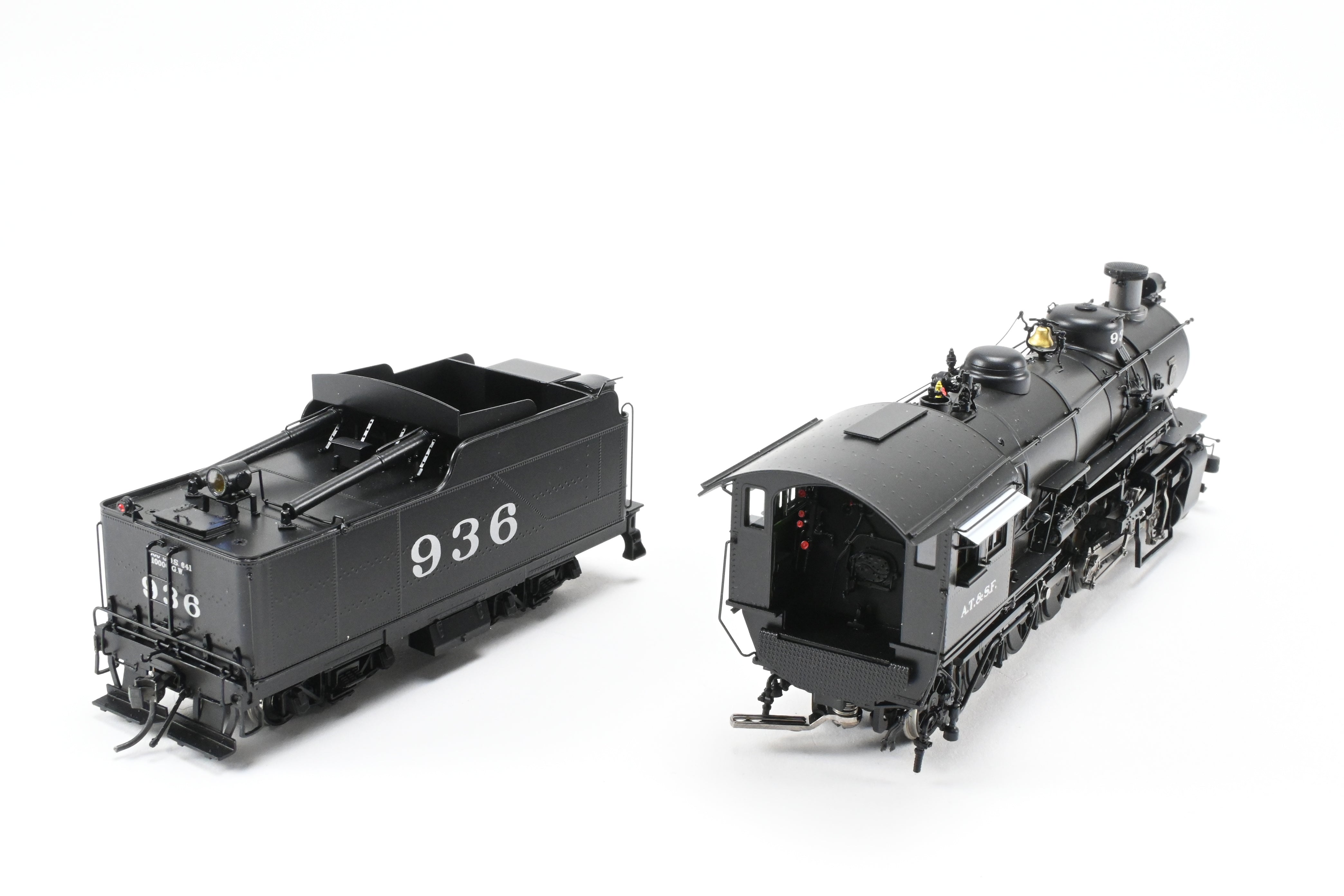 HO Scale Brass Division Point ATSF - Santa Fe 2-10-2 Freight Passenger Locomotive #936 with 8500 Gallon Coal Tender Model