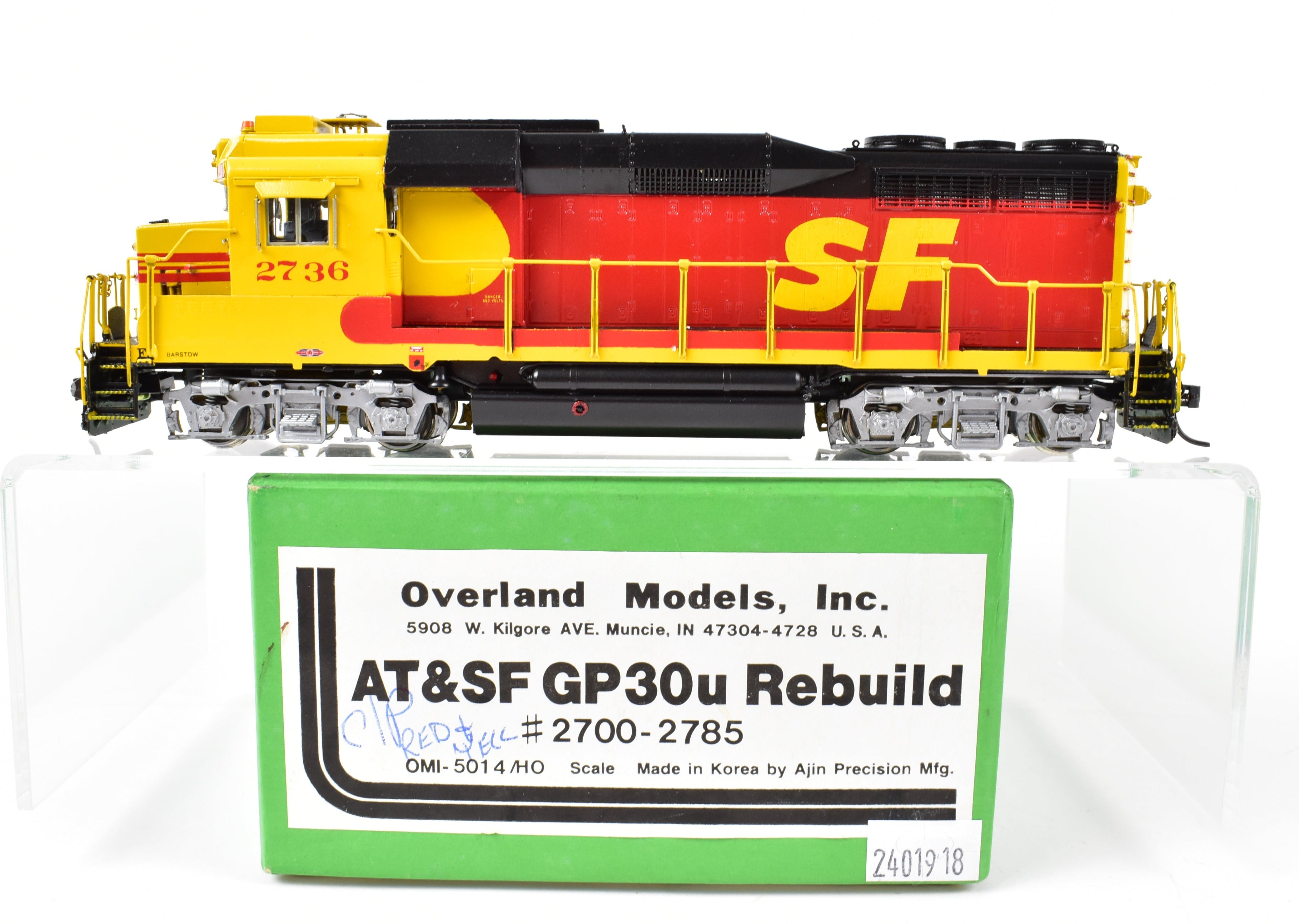HO Scale Brass Model Train by Overland Models Inc. (OMI) - AT&SF Santa Fe EMD GP30u Rebuild in SPSF Merger Kodachrome Paint Scheme
