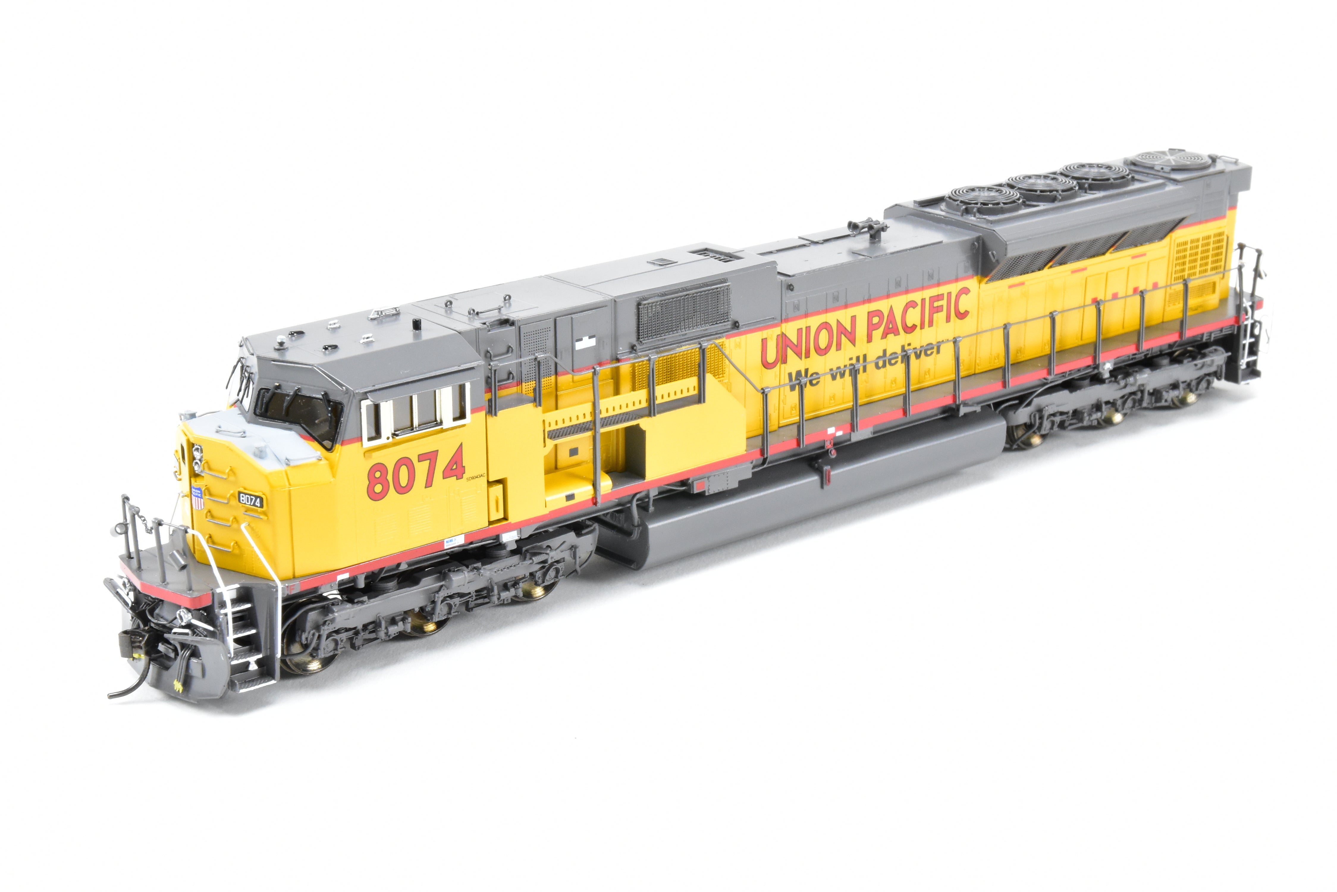 HO Scale Brass Union Pacific EMD SD90/43M Model Train with 'We Will Deliver' Slogan, FP #8074 by Overland Models, Inc.