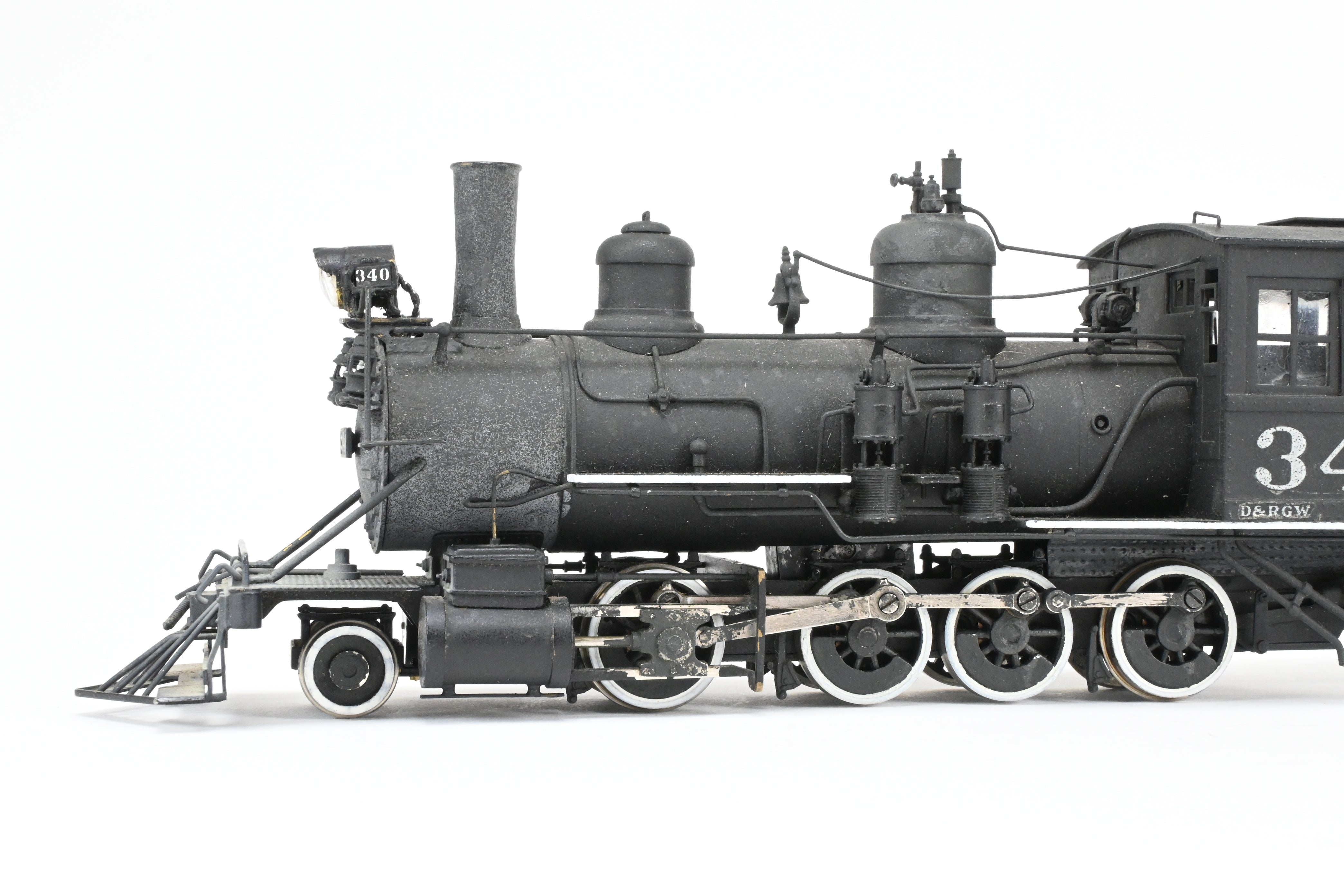 On3 Scale Brass Balboa Model Train - Denver & Rio Grande Western C-19 2-8-0 Class, Weathered CP #340 Replica