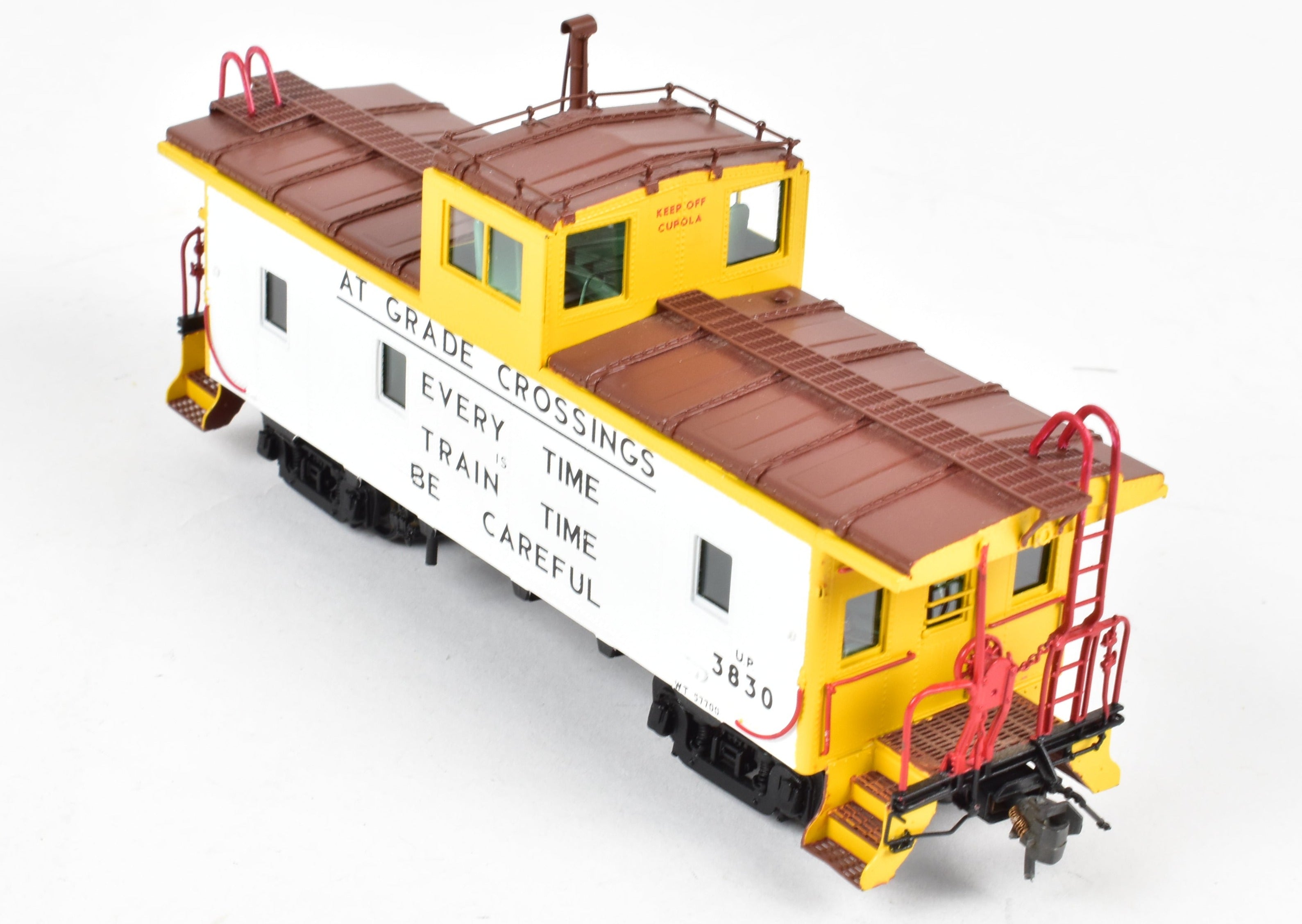 HO Brass OMI UP Union Pacific CA - 4 Steel Caboose 3830 with Safety Slogans
