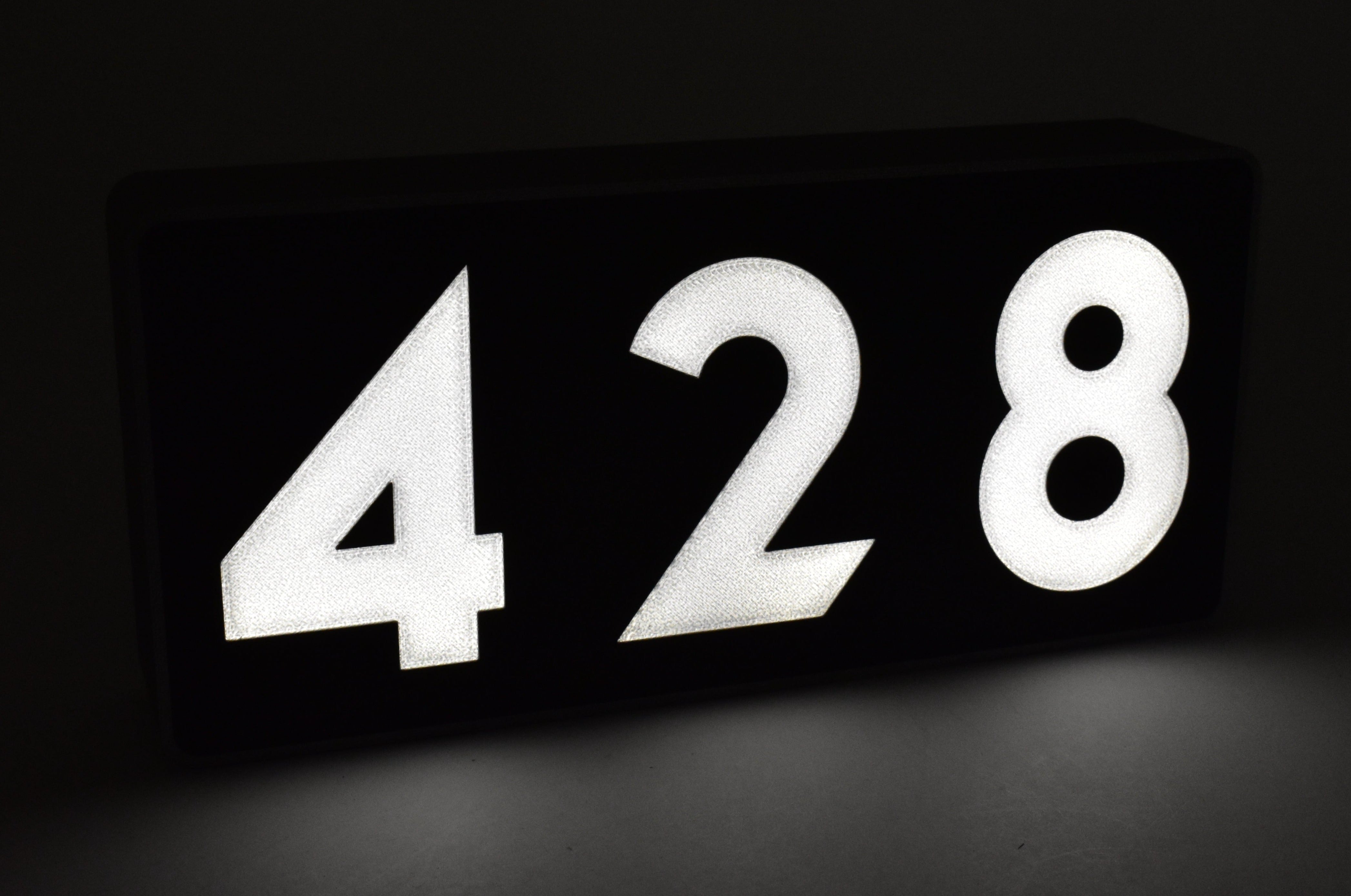 Customized 3D Printed and Illuminated Railway Sign - Union Pacific #428 Number Board for Desk or Workbench