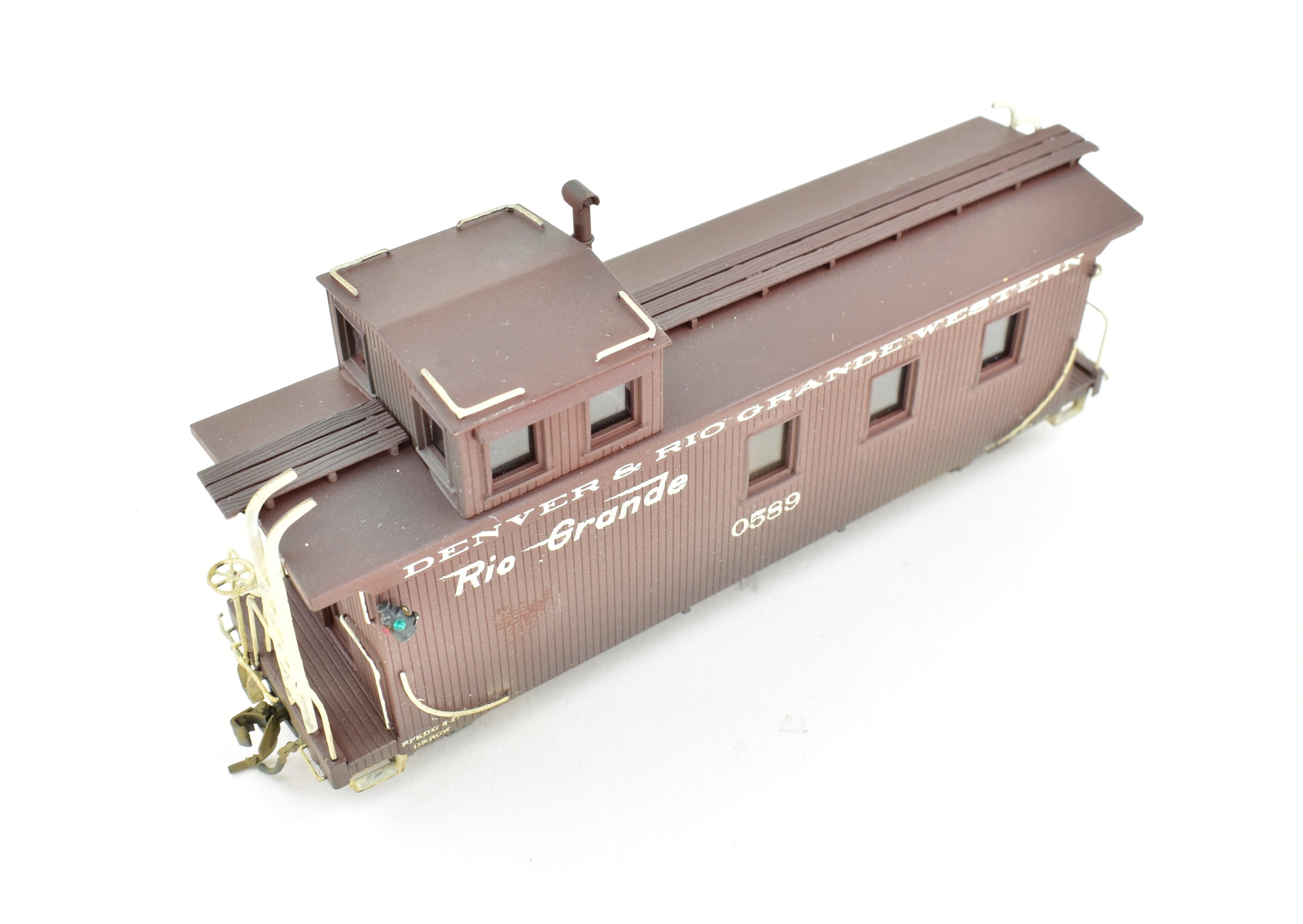 HOn3 Custom - Painted Brass Westside Model Co. D&RGW Long Caboose 0589