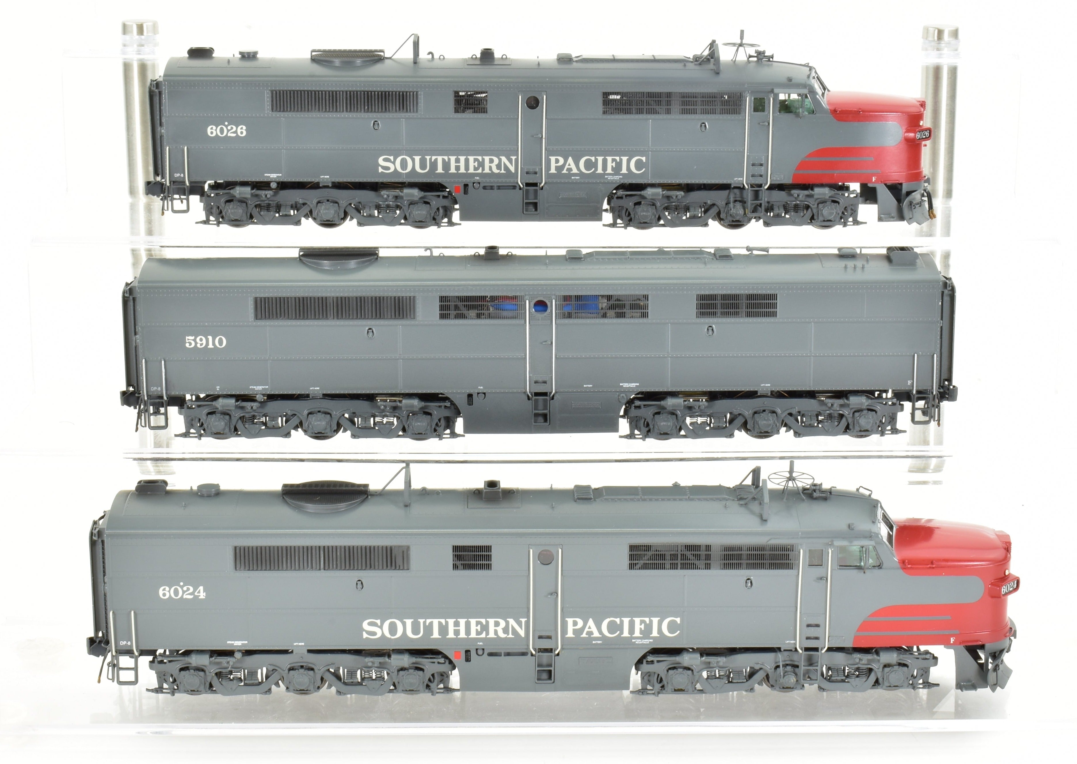 HO Scale Brass Locomotive Models - Overland Models Inc. Southern Pacific ALCO PA - 2/PB - 2/PA - 2 3 - Unit Set with Factory Painted Finish and DCC Functionality